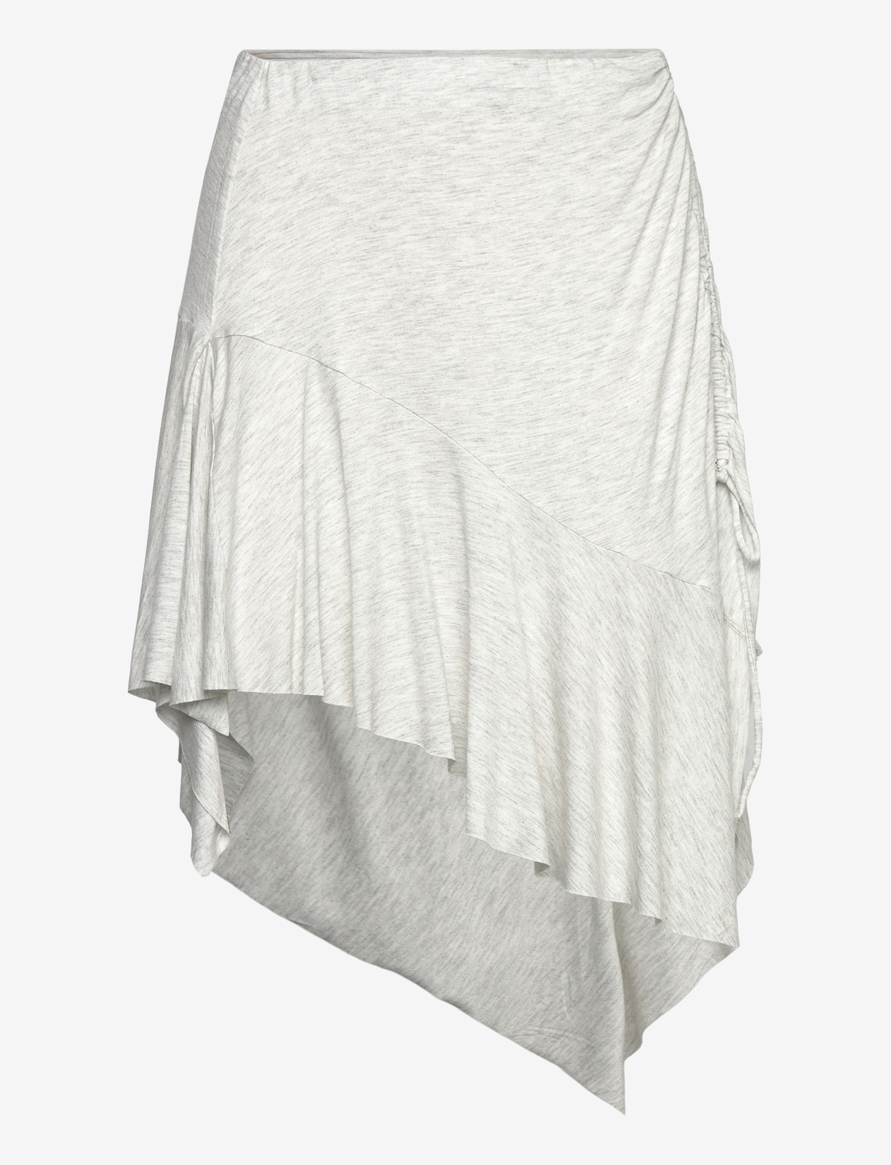 Monki - Asymmetrical Midi Skirt - midi kjolar - grey melange dusty light - 0