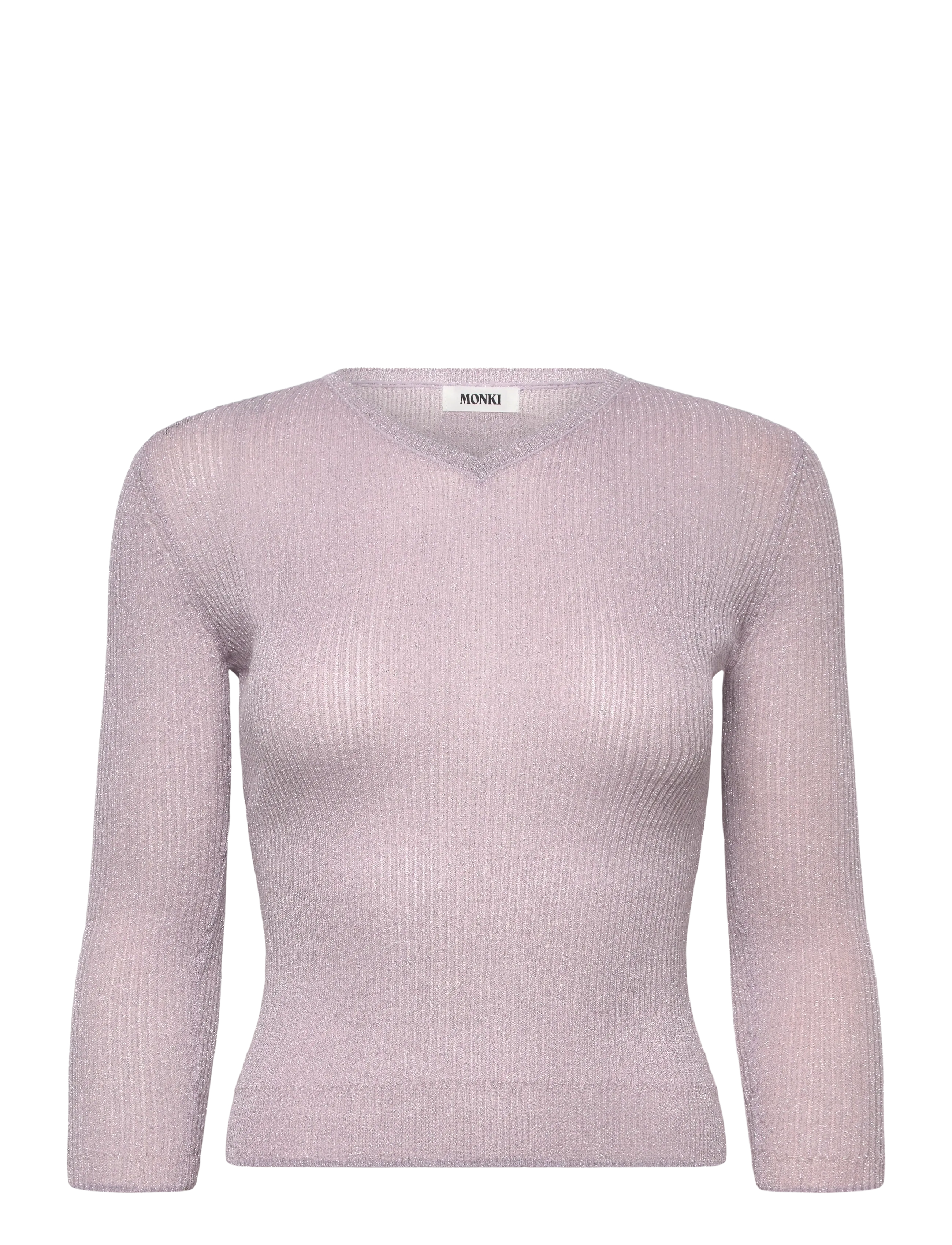 Monki Slim Knitted V-Neck Sweater, M, Knitwear, Rosa - Jumpers, Frauen