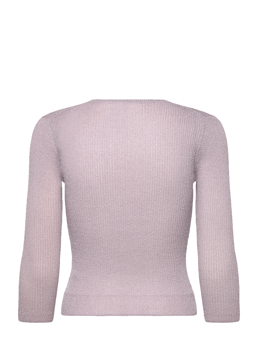 Monki - Slim Knitted V-neck Sweater - pullover - pink dusty light - 1