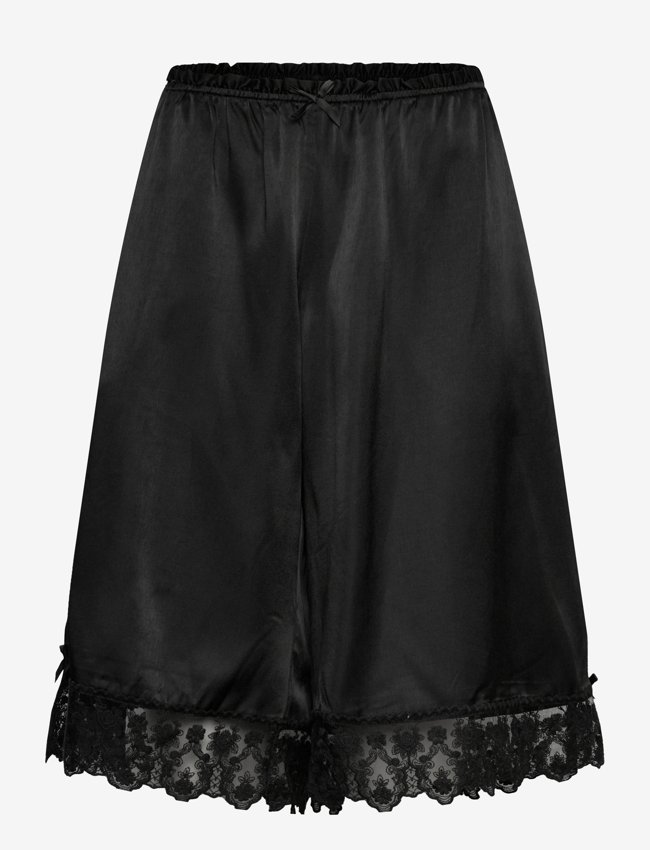 Monki - Satin Lace Jorts - shorts - black dark - 0