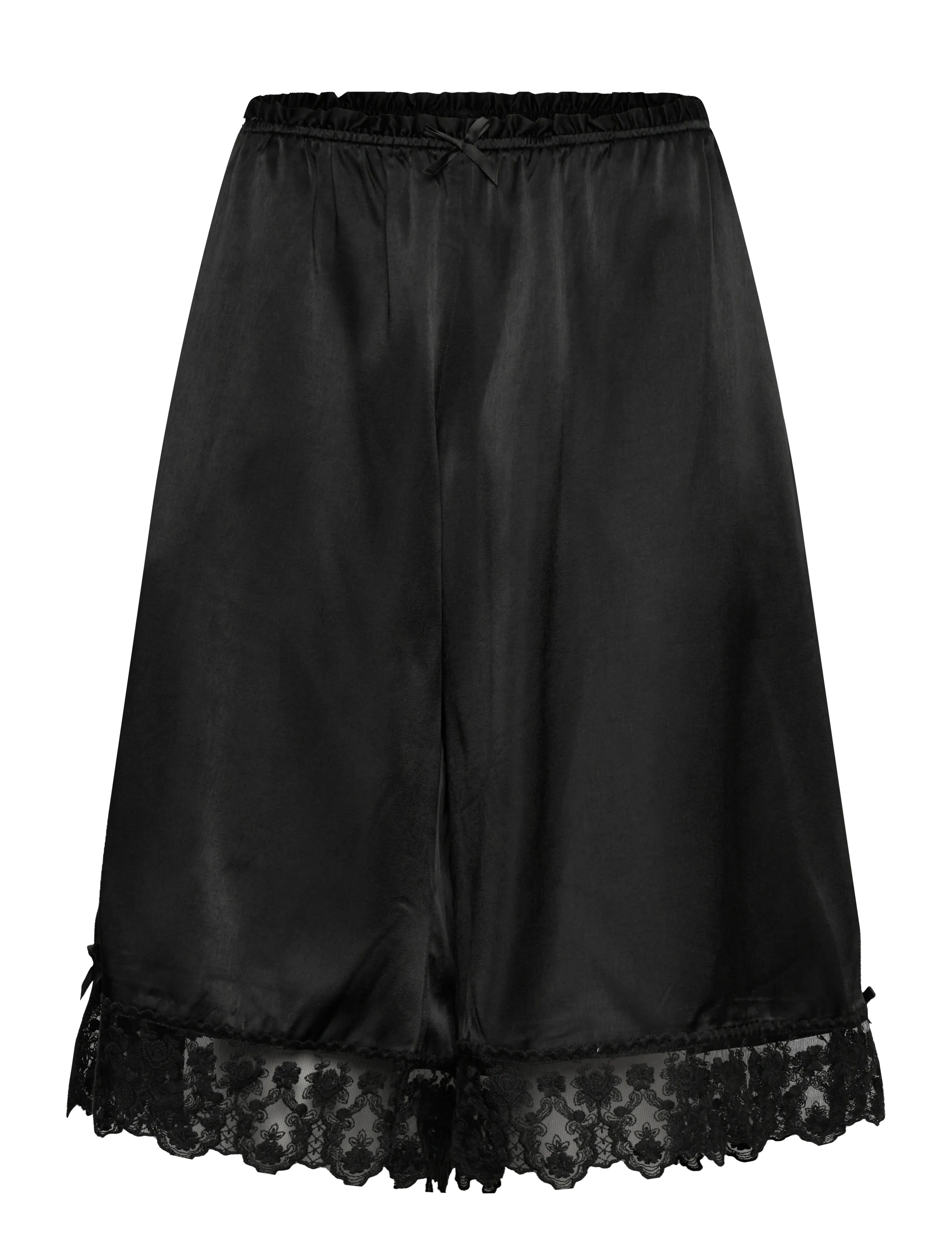 Monki Satin Lace Jorts - Nattøj & Loungewear - BLACK DARK / black