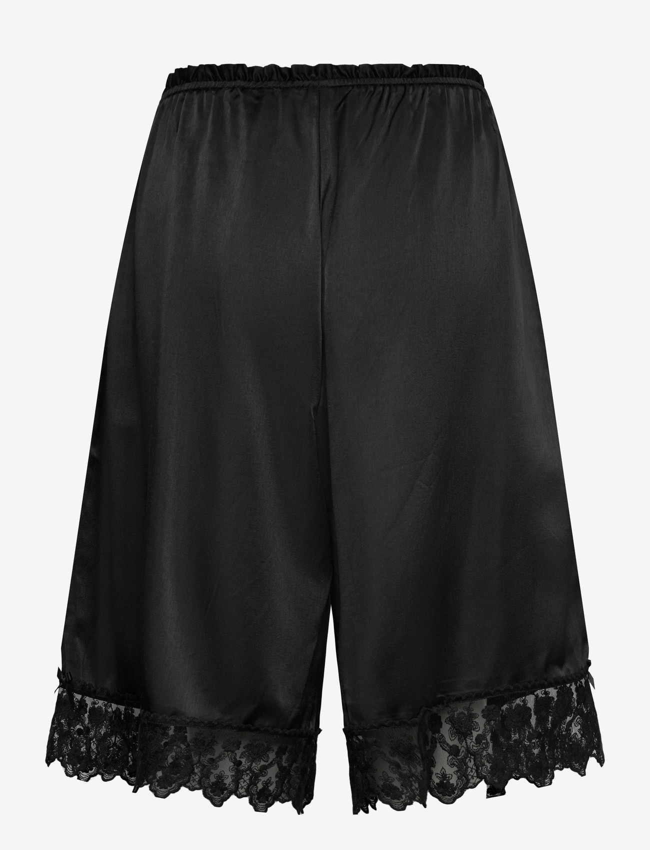 Monki - Satin Lace Jorts - shorts - black dark - 1
