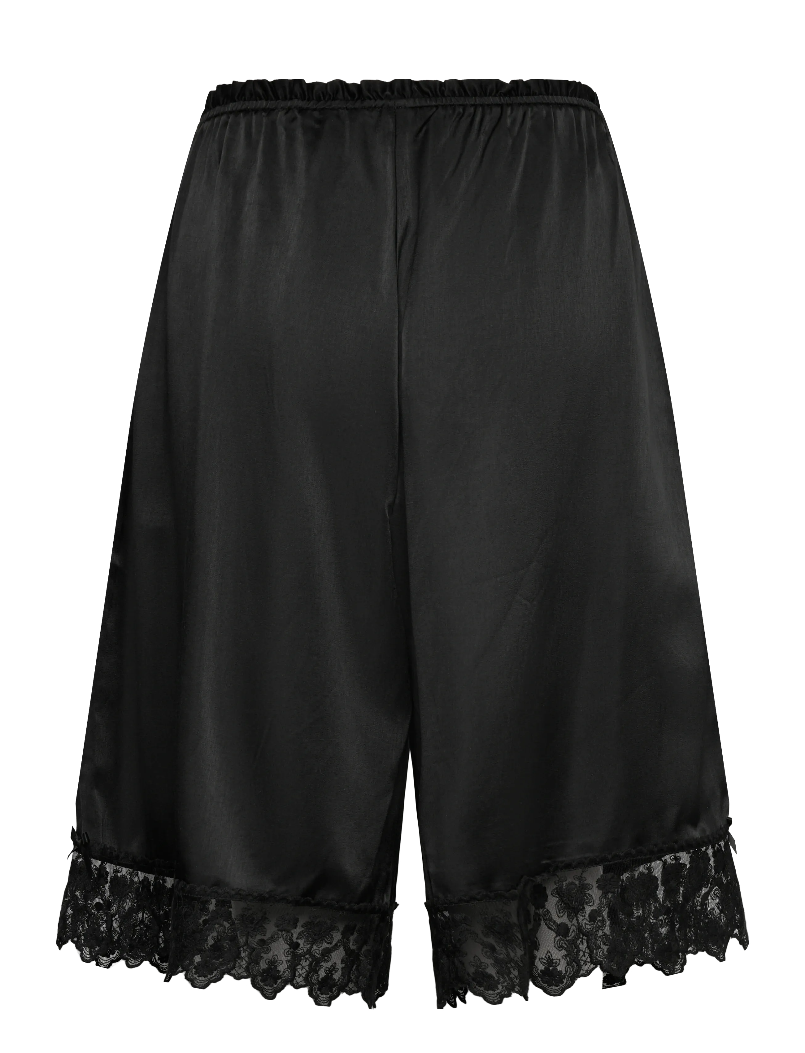 Monki - Satin Lace Jorts - pyjamasshorts - black dark - 1