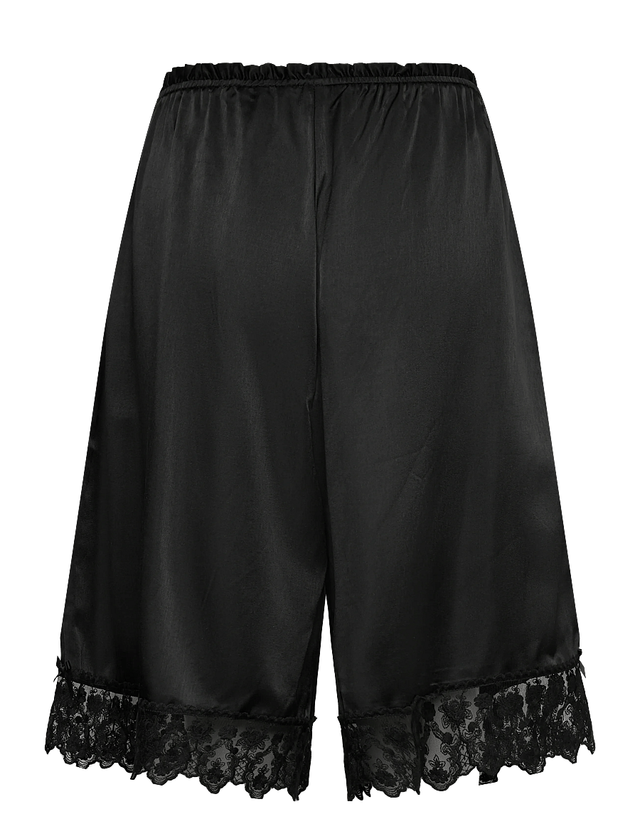 Monki - Satin Lace Jorts - szorty - black dark - 2