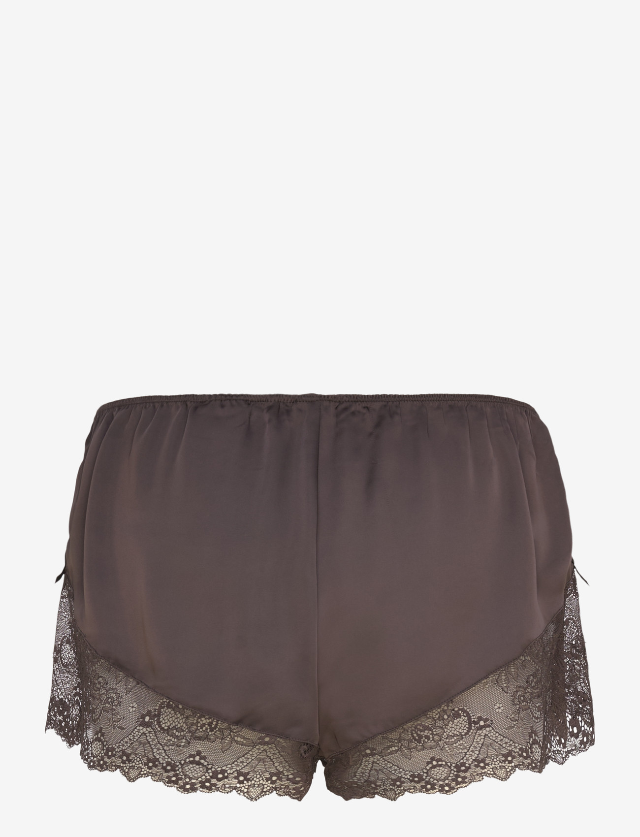 Monki - Short Satin Lace Shorts - natshorts - brown dark - 1