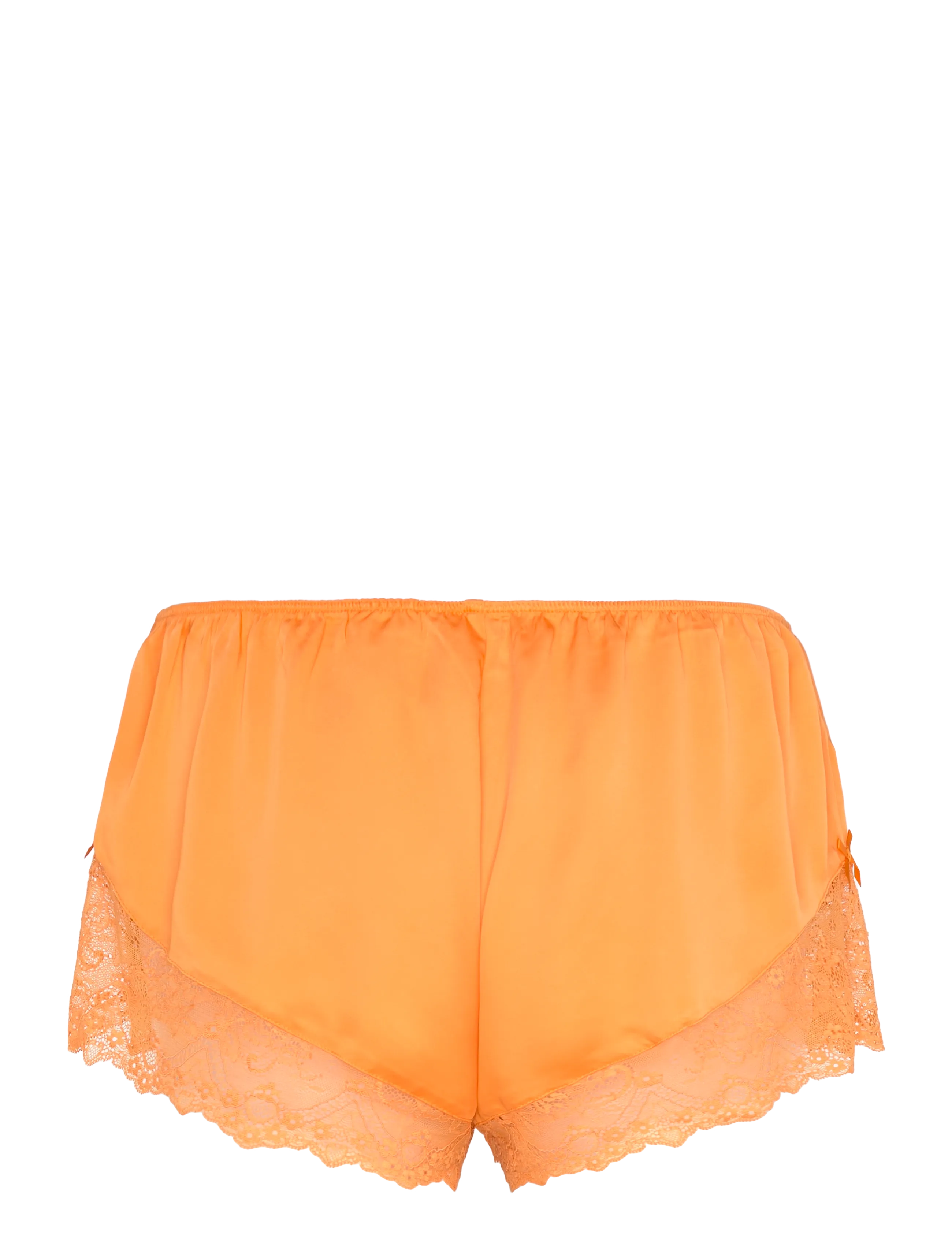 Monki - Short Satin Lace Shorts - shorts - orange medium - 1