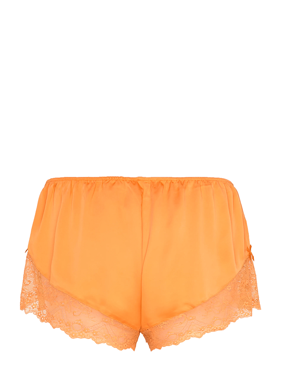 Monki - Short Satin Lace Shorts - shorts - orange medium - 2