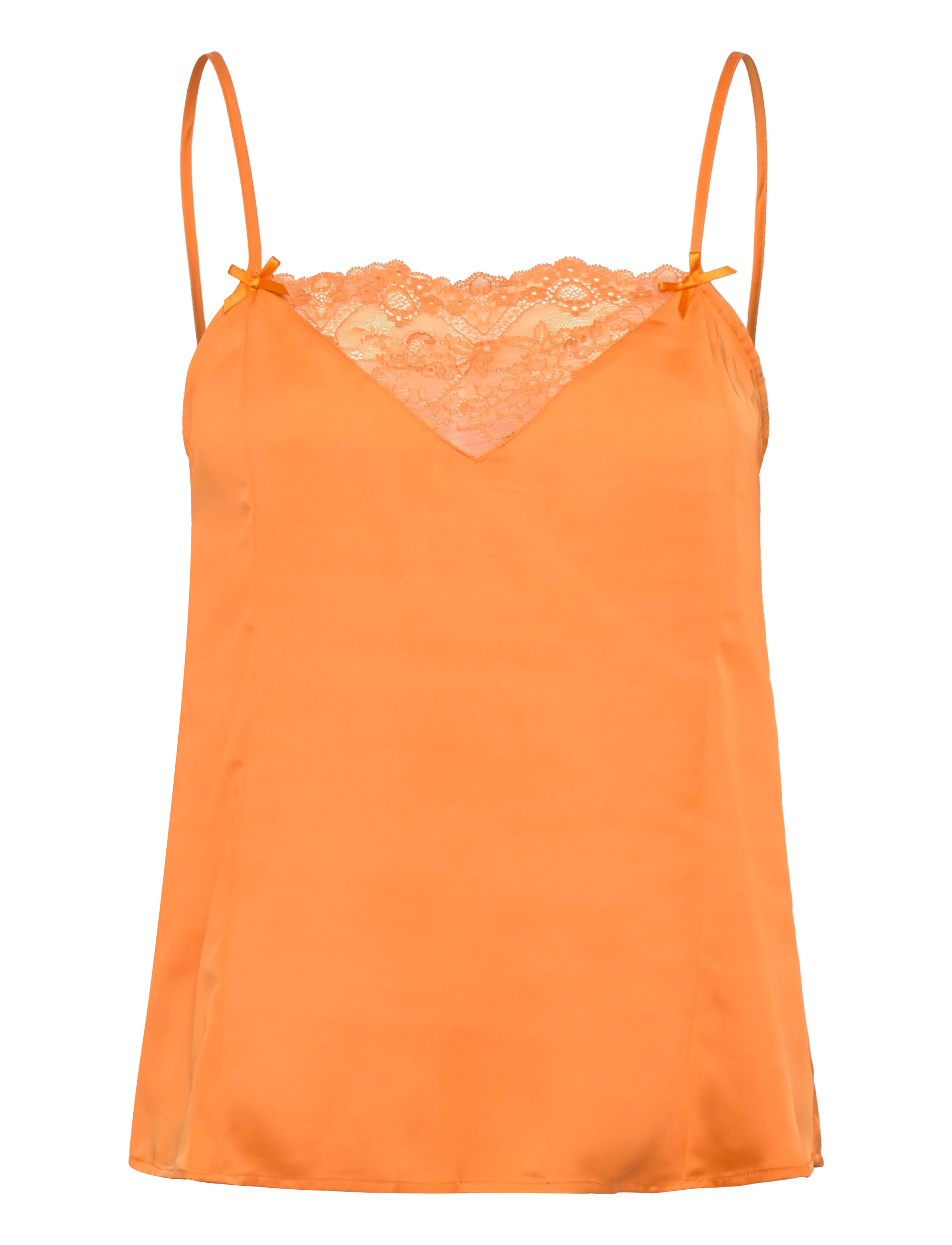 Monki Satin Lace Top - Mugavalt oma kodus - ORANGE MEDIUM / orange