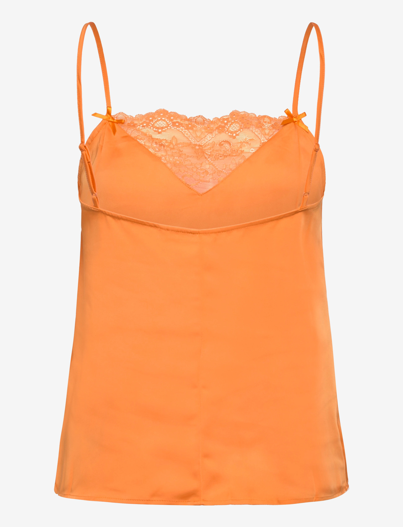 Monki - Satin Lace Top - overdele - orange medium - 1