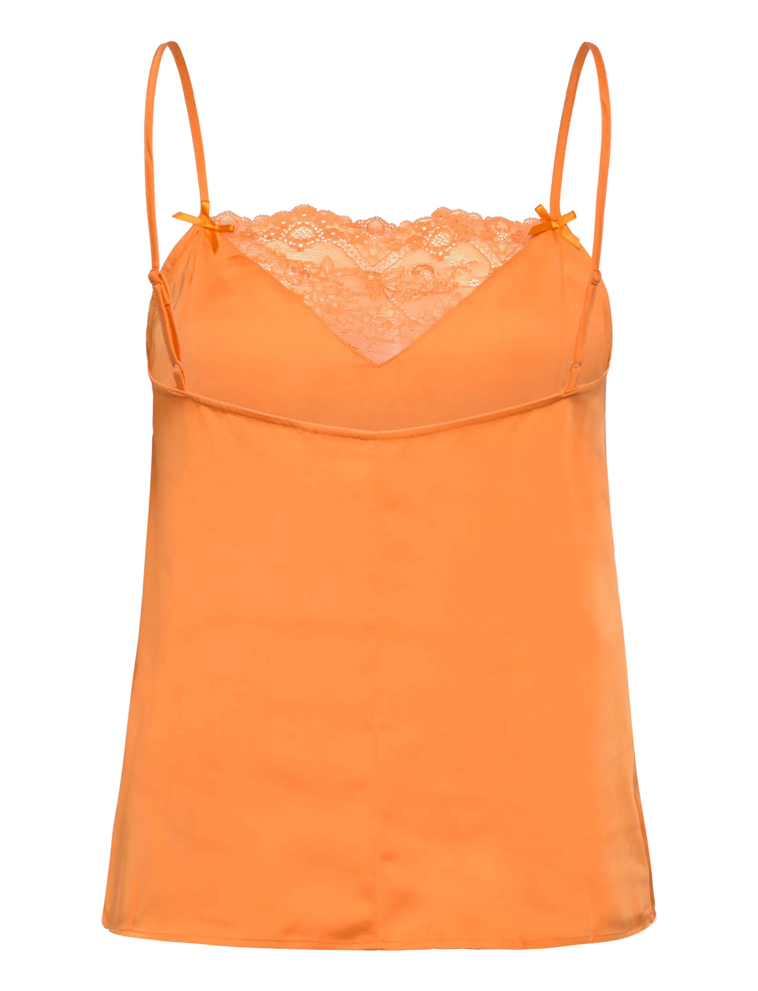 Monki - Satin Lace Top - oberteile - orange medium - 1