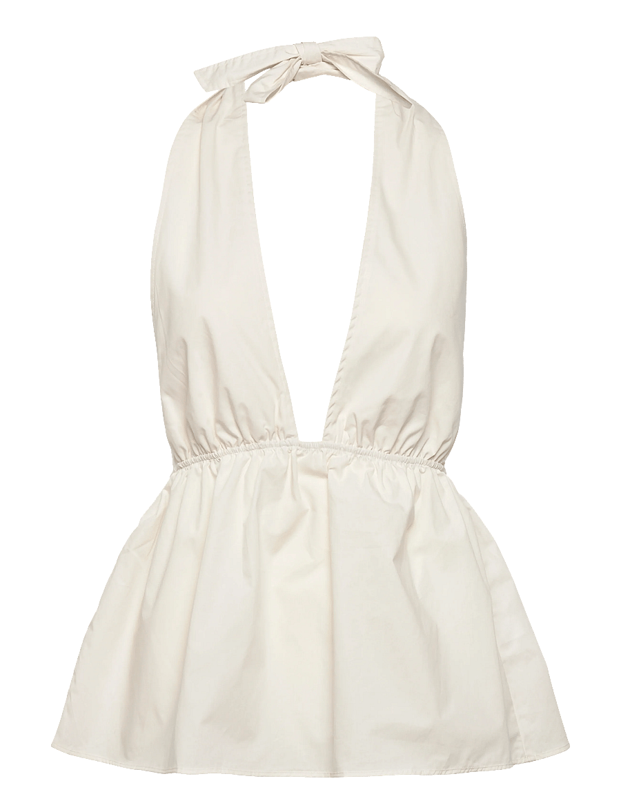 Monki - Halterneck Cotton Top - Ärmellose tops - white light - 0