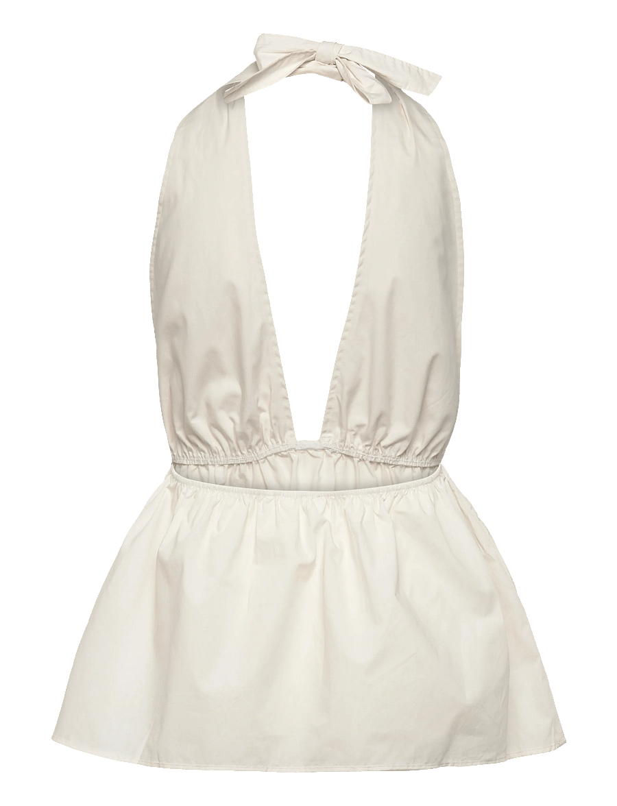 Monki - Halterneck Cotton Top - Ärmellose tops - white light - 1