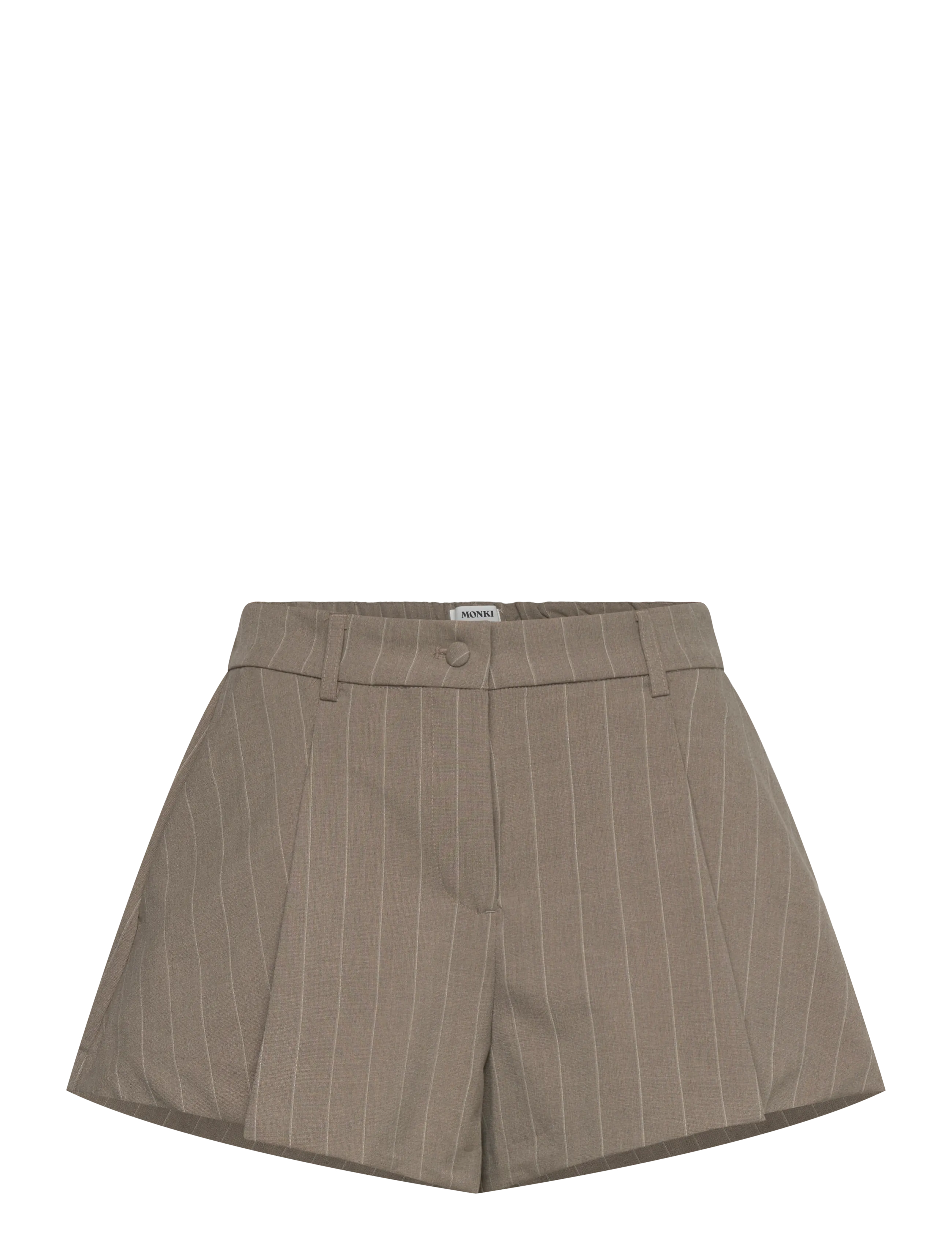 Monki Relaxed Pleated Mini Suiting Shorts - Szorty - BEIGE MEDIUM DUSTY / beige