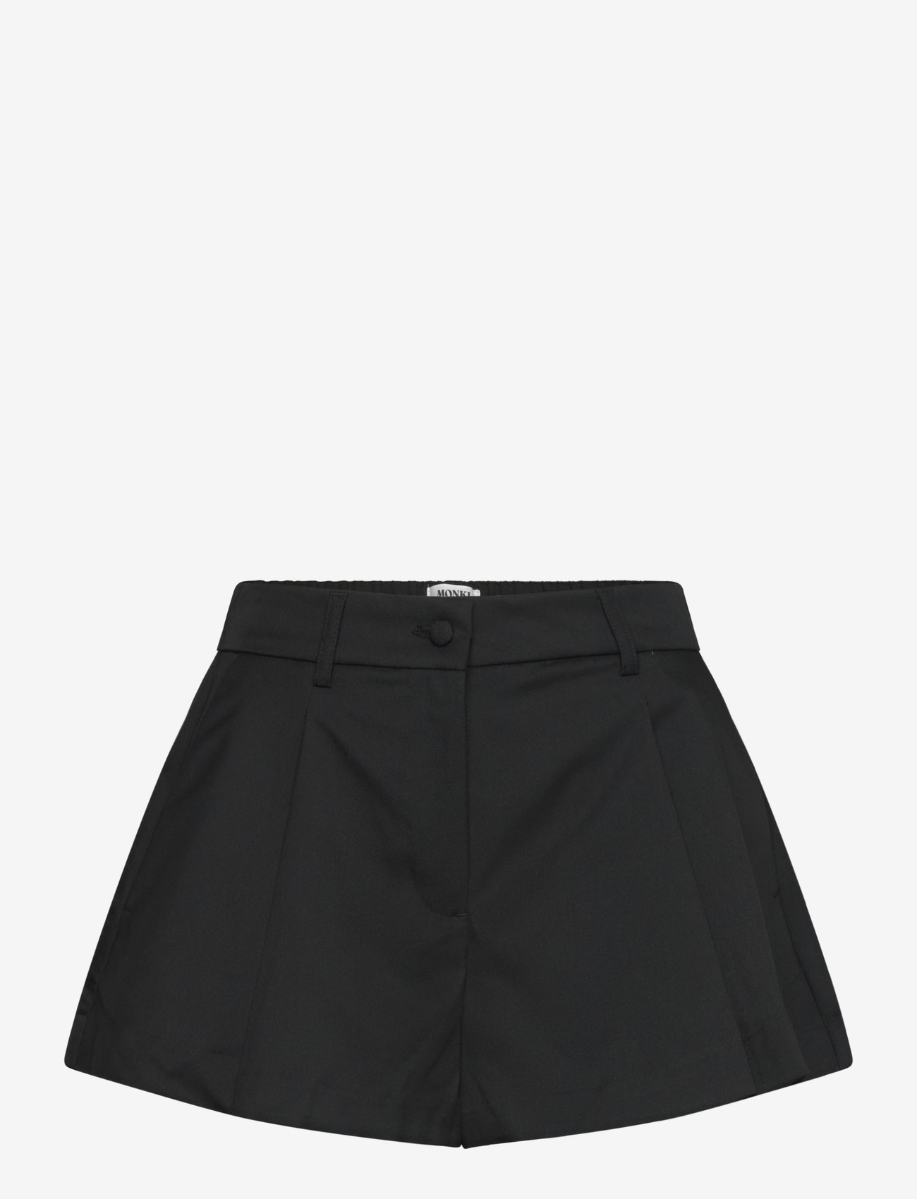 Monki - Relaxed Pleated Mini Suiting Shorts - lühikesed vabaajapüksid - black dark - 0