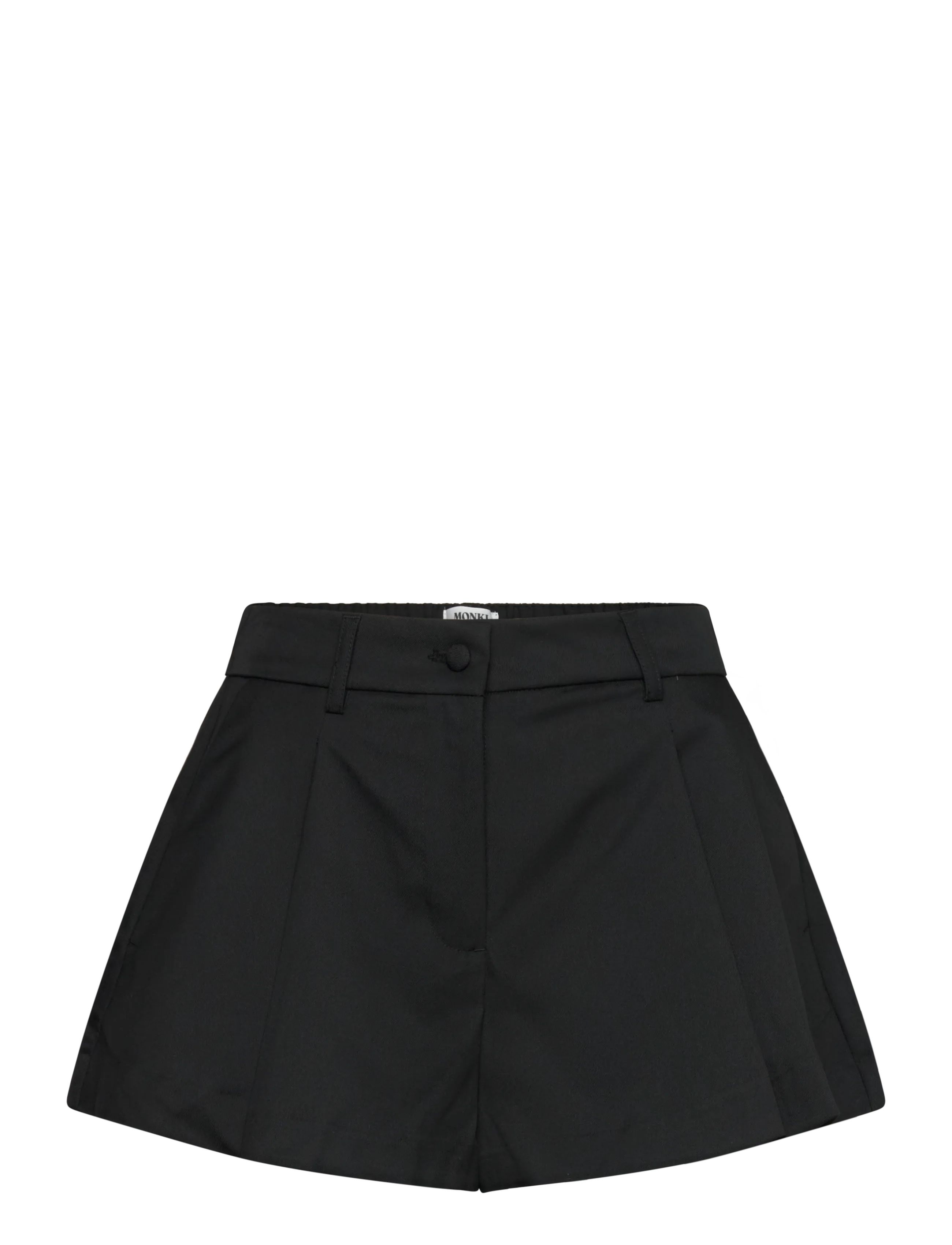 Monki Relaxed Pleated Mini Suiting Shorts - Riided - BLACK DARK / black