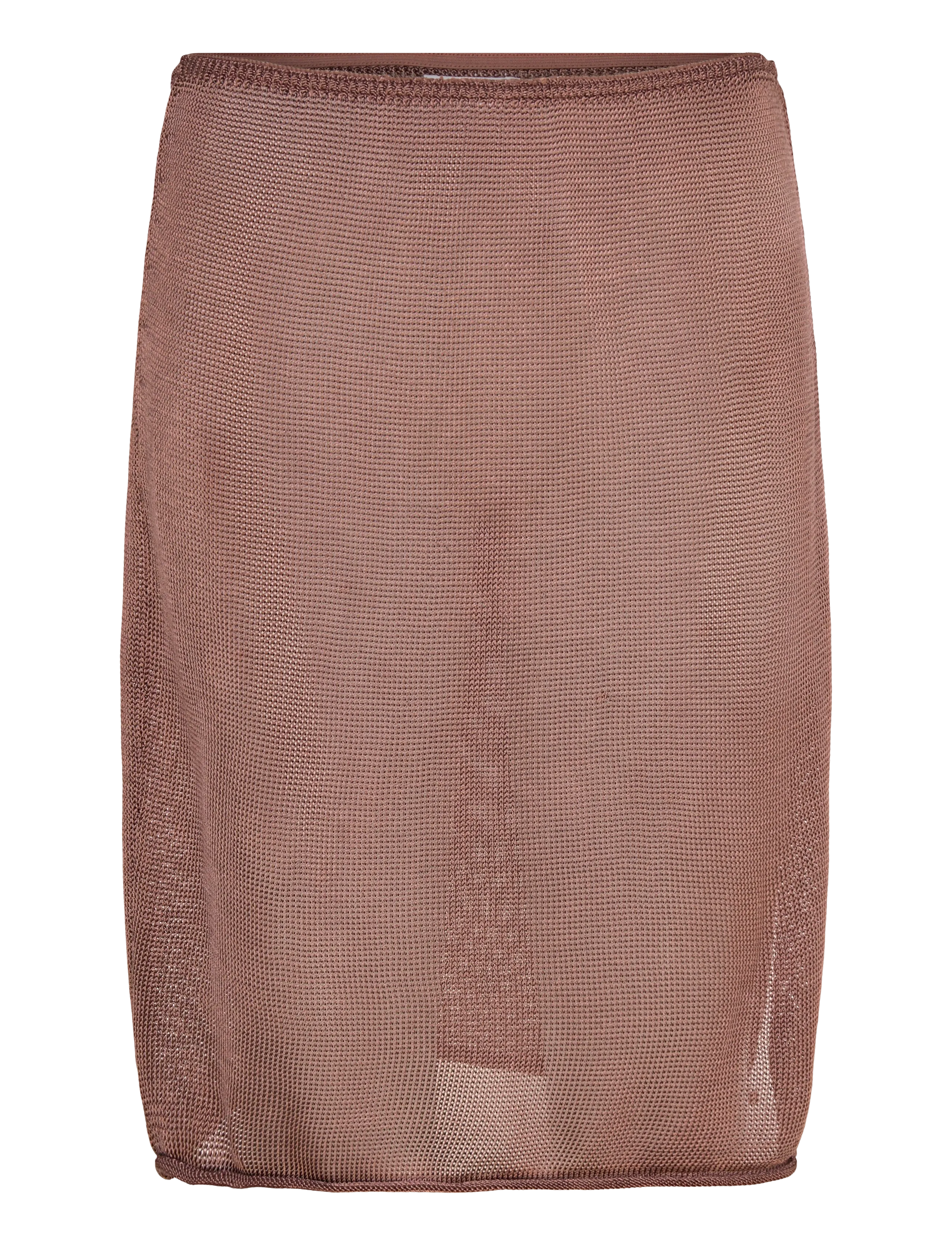 Monki Mid Rise Knitted Midi Skirt - Transitional Layering - BROWN MEDIUM DUSTY / brown