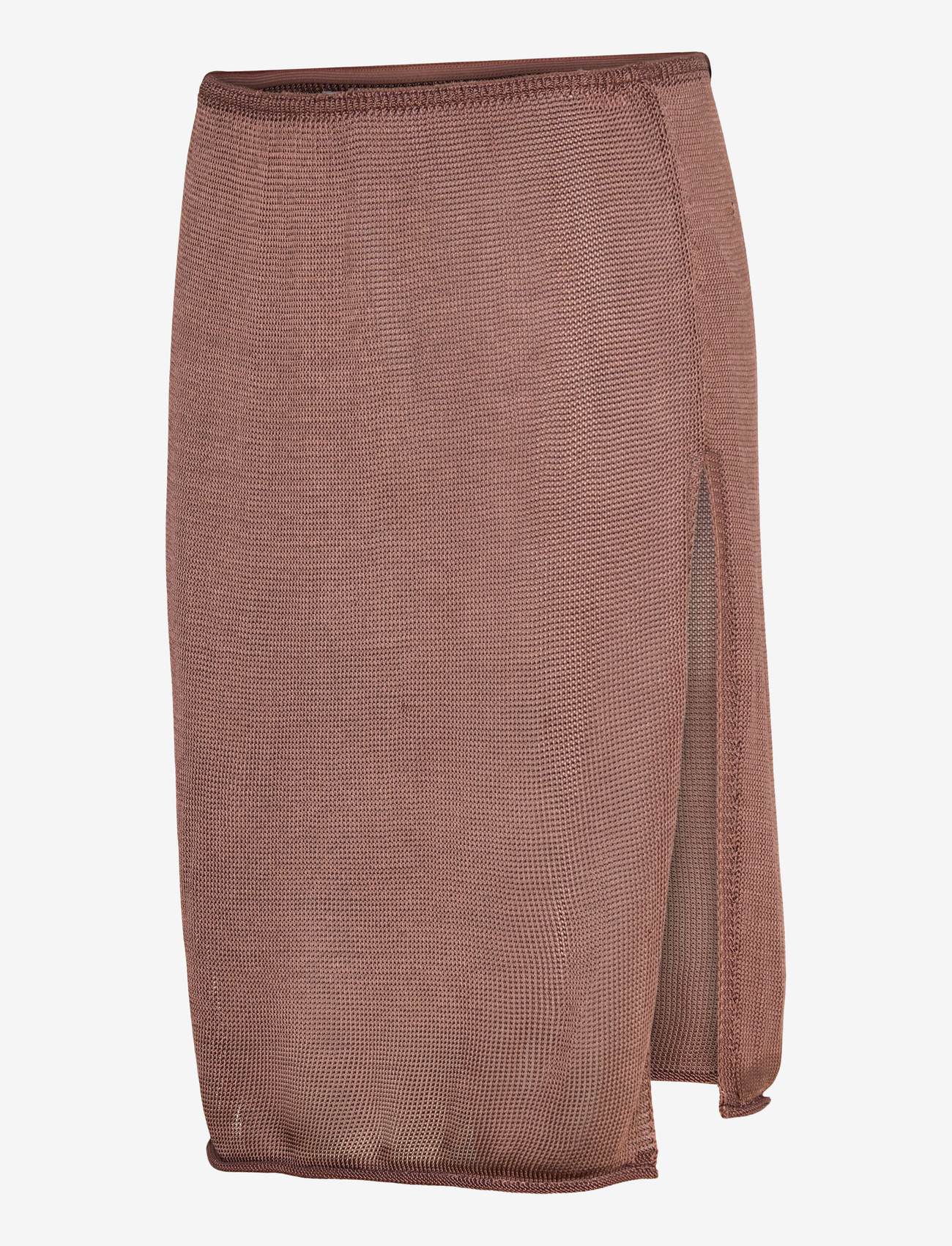 Monki - Mid Rise Knitted Midi Skirt - strickröcke - brown medium dusty - 2