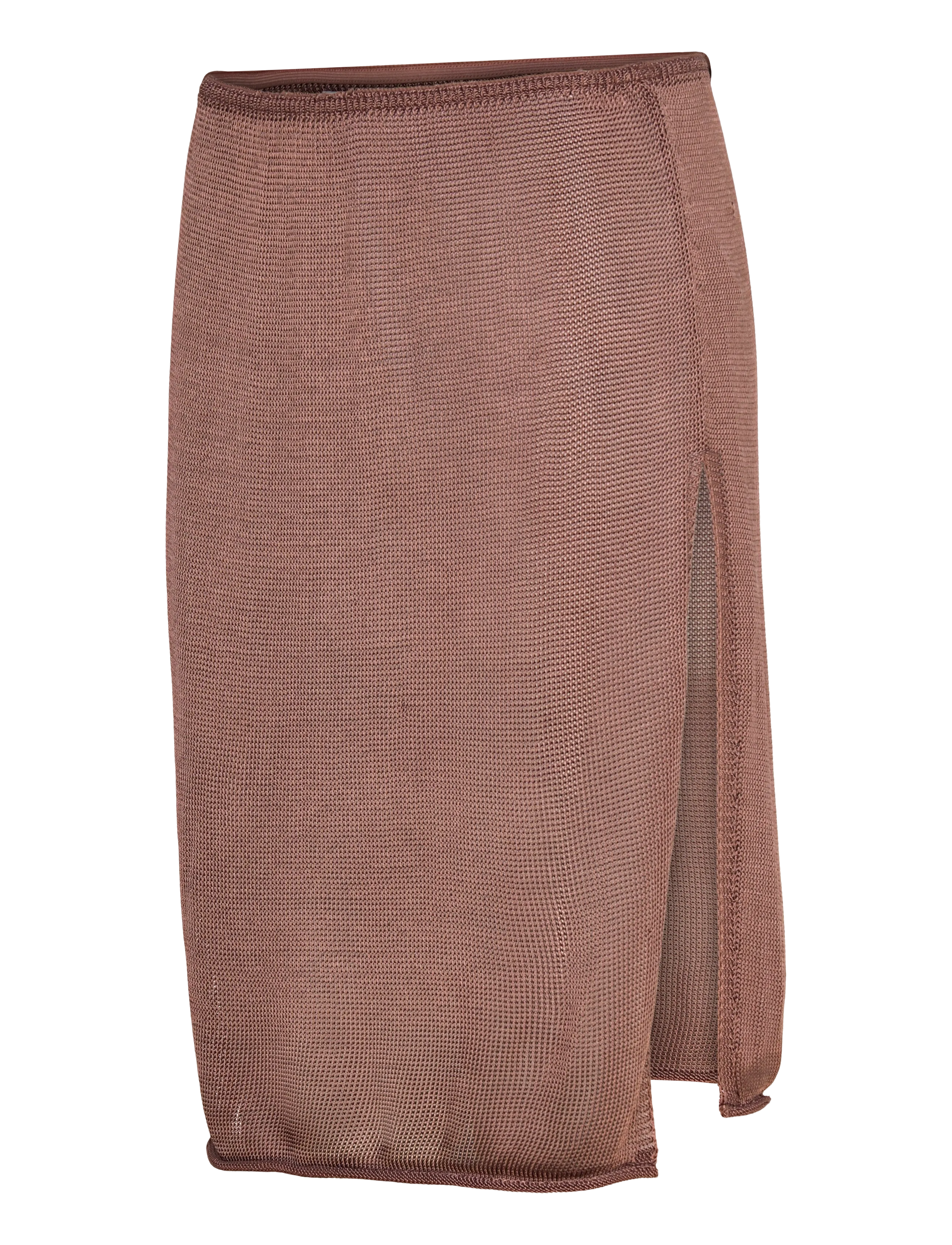 Monki - Mid Rise Knitted Midi Skirt - stickade kjolar - brown medium dusty - 2