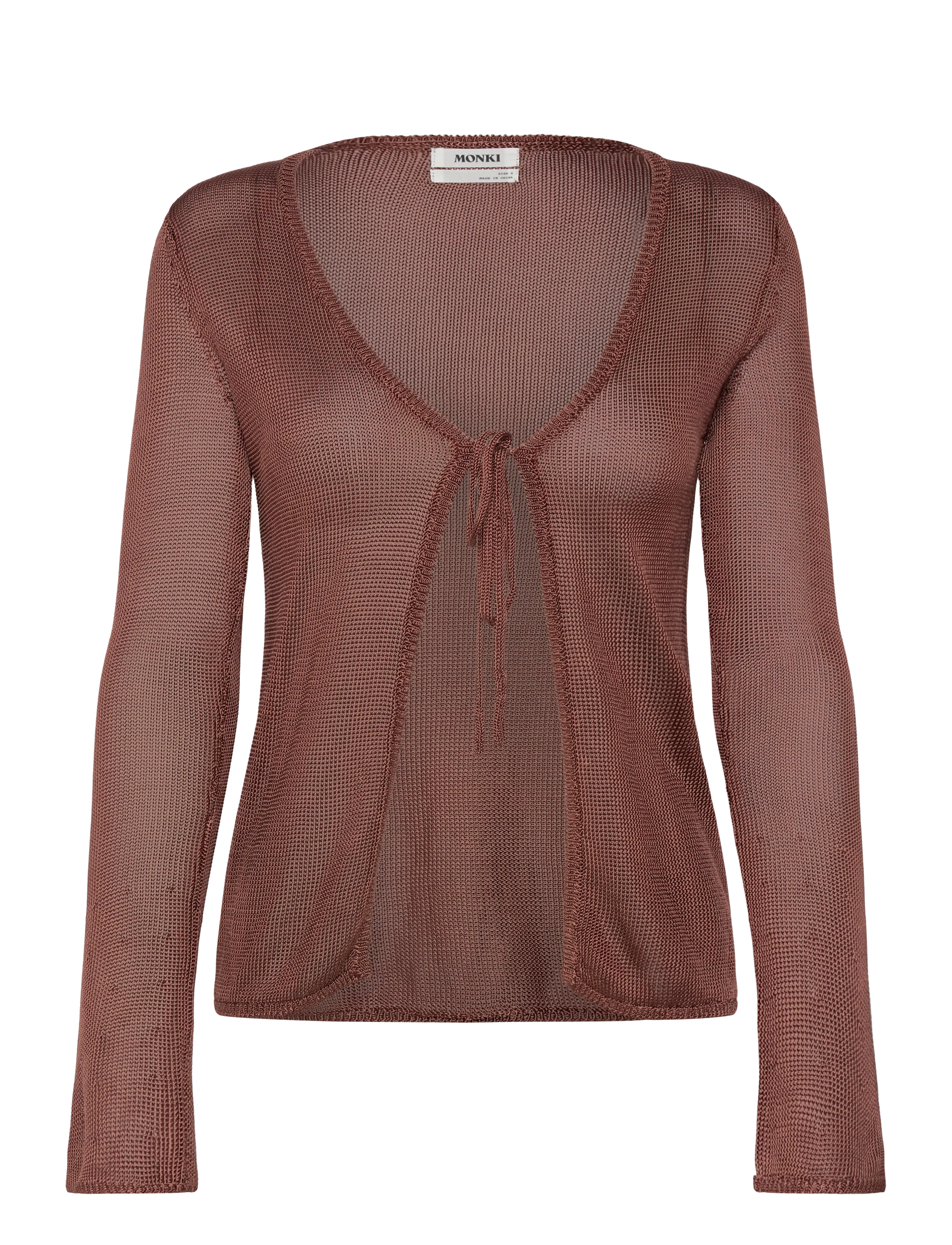 Monki V-Neck Knitted Cardigan, L, Brown, Strik > Cardigans, Dame