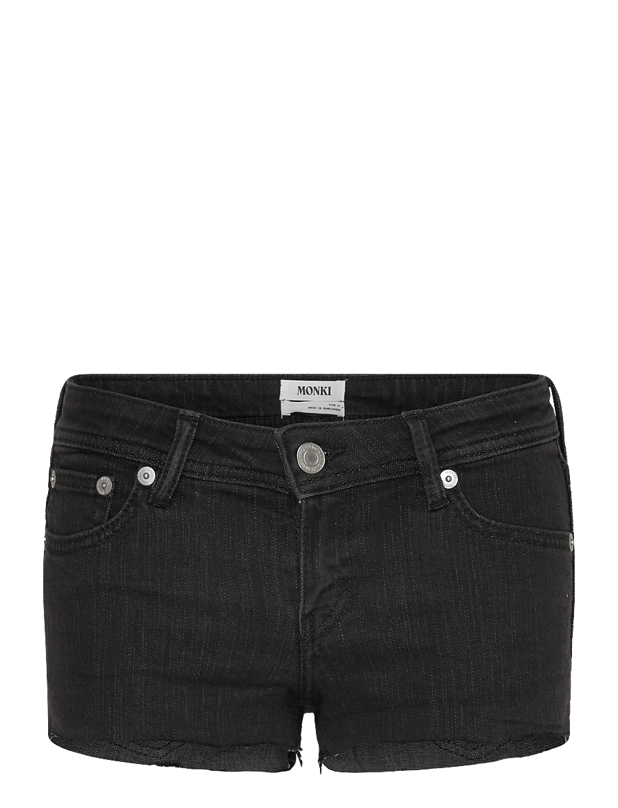 Monki - Slim Low Rise Denim Hotpants - gallastuttbuxur - denim black dark - 1