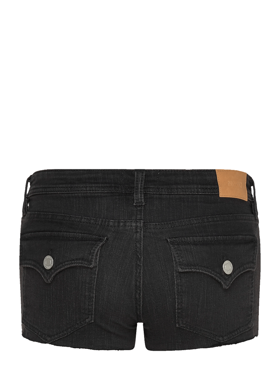 Monki - Slim Low Rise Denim Hotpants - gallastuttbuxur - denim black dark - 2