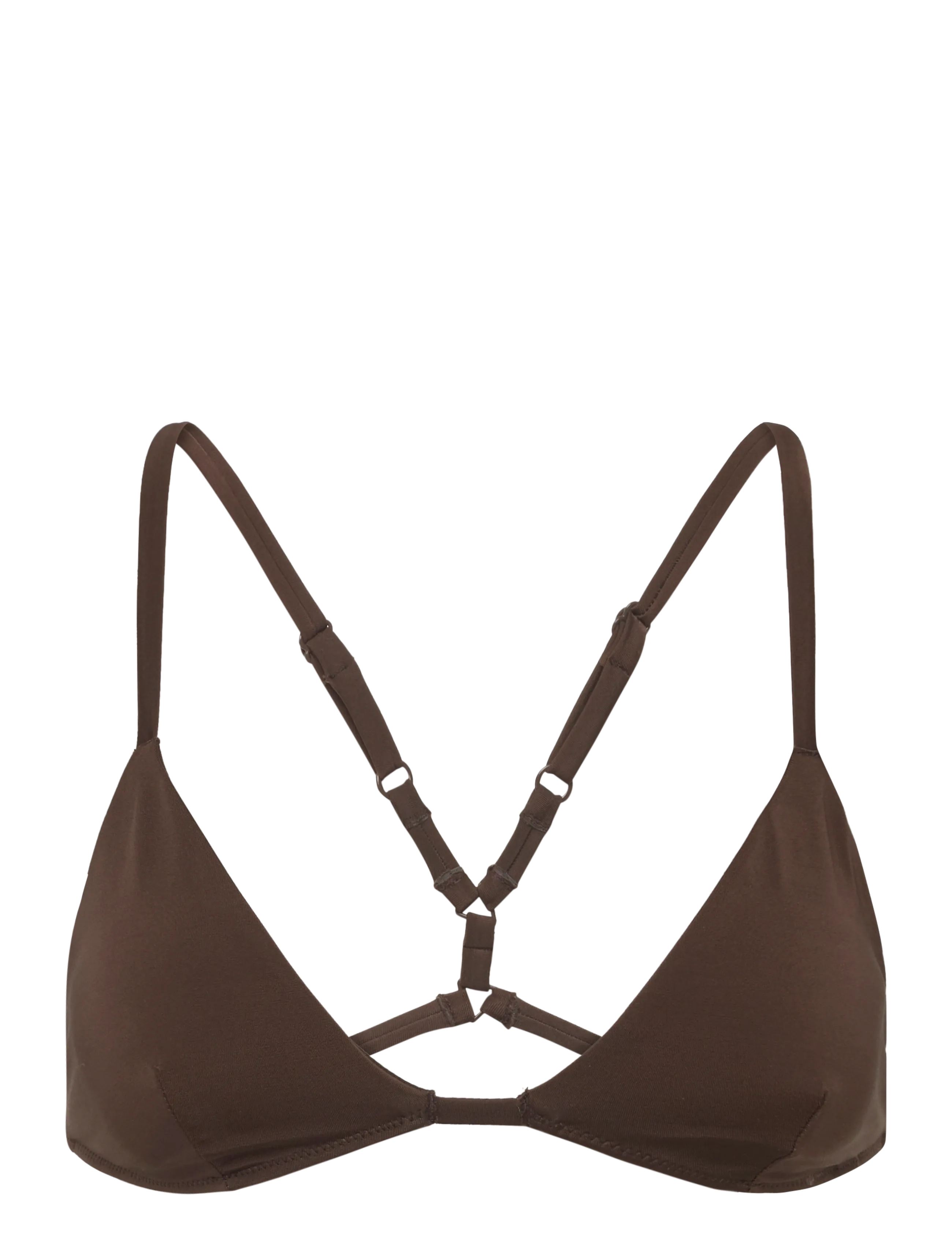 Monki Crossback Triangle Bikini Top, Kvinder, Krydsryg Trekant Bikinitop, Brun, Str: L
