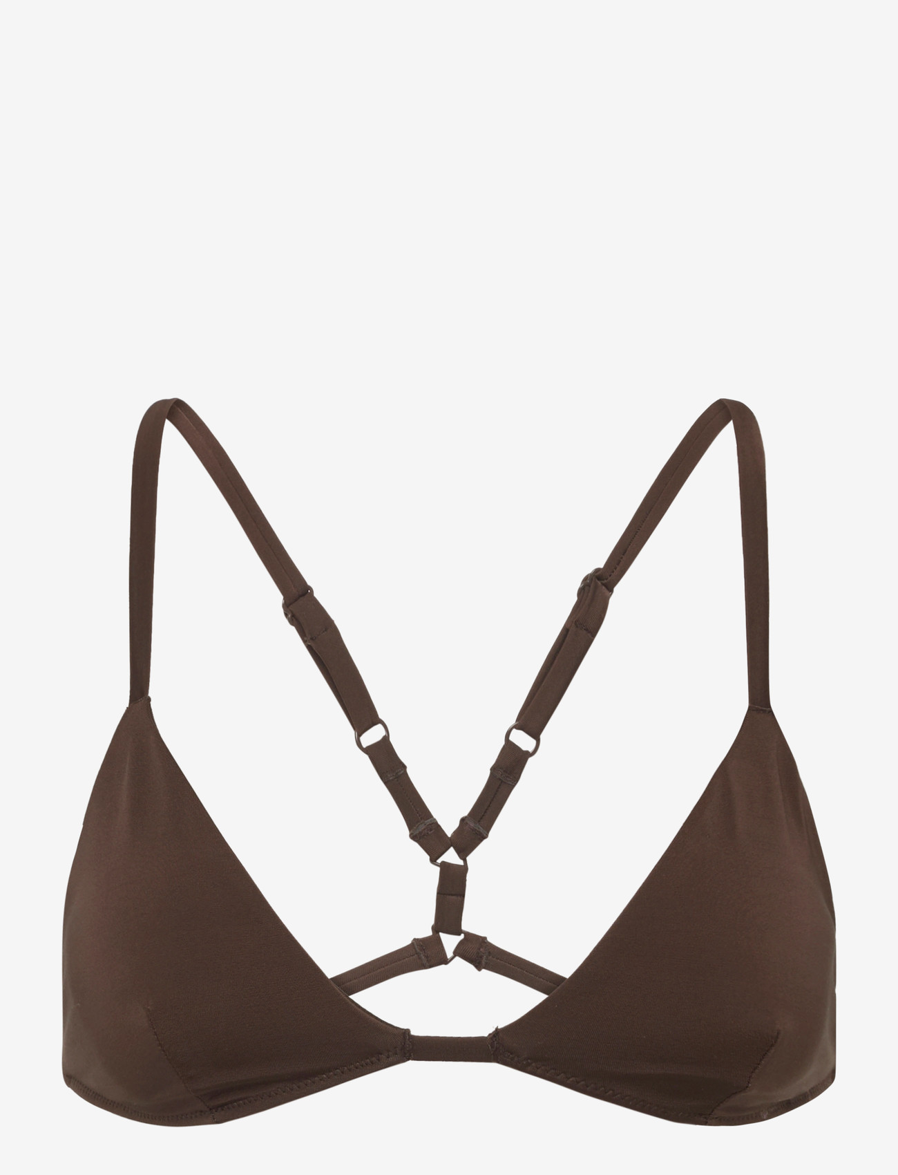 Monki - Crossback triangle bikini top - triangle bikinis - brown dark - 0