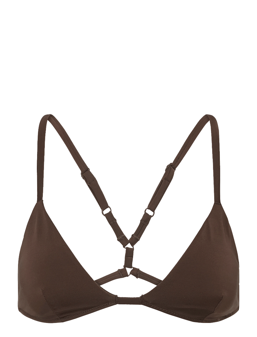 Monki - Crossback triangle bikini top - triangle bikinis - brown dark - 0