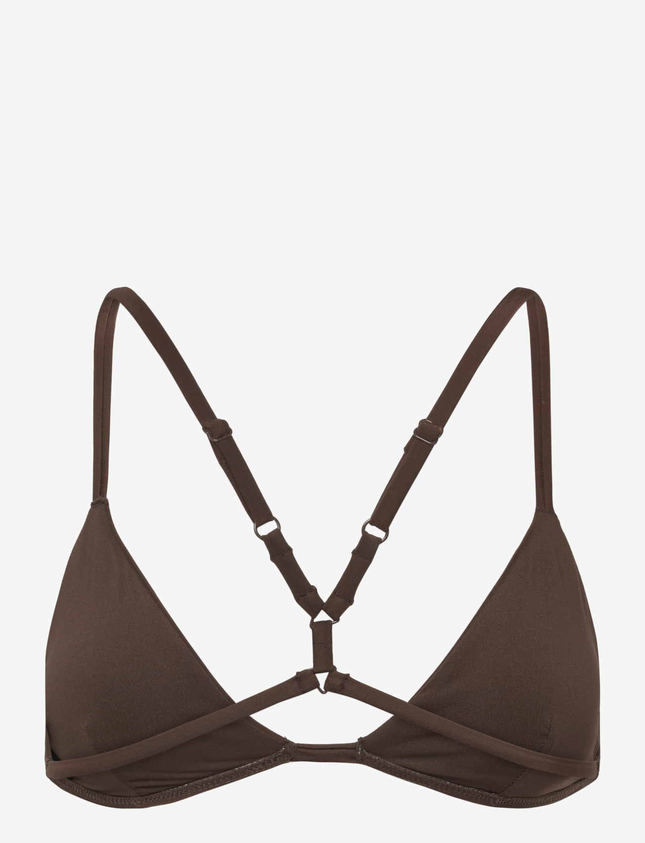 Monki - Crossback triangle bikini top - triangle bikinis - brown dark - 1