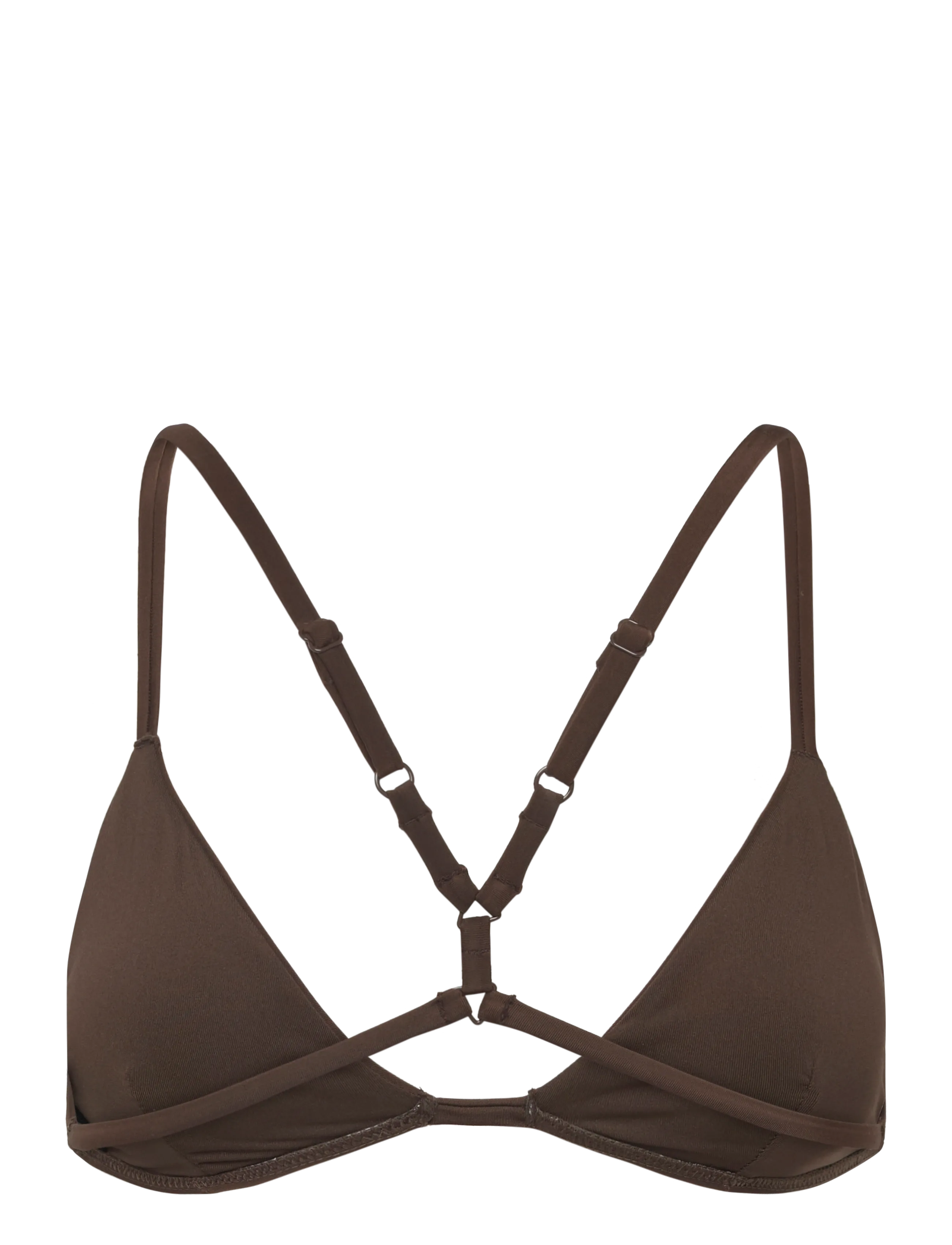 Monki - Crossback triangle bikini top - triangle bikinis - brown dark - 1