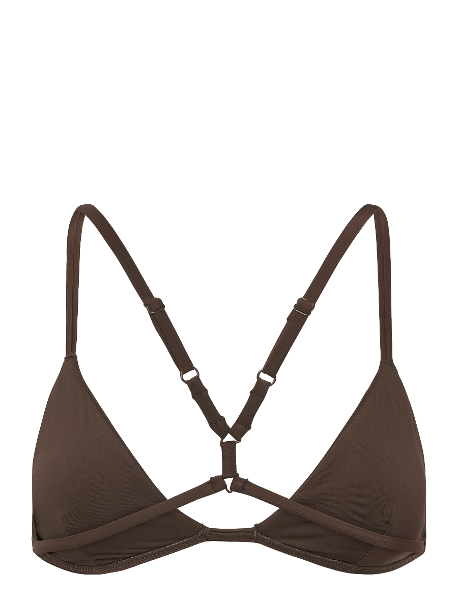 Monki - Crossback triangle bikini top - triangle bikinis - brown dark - 1