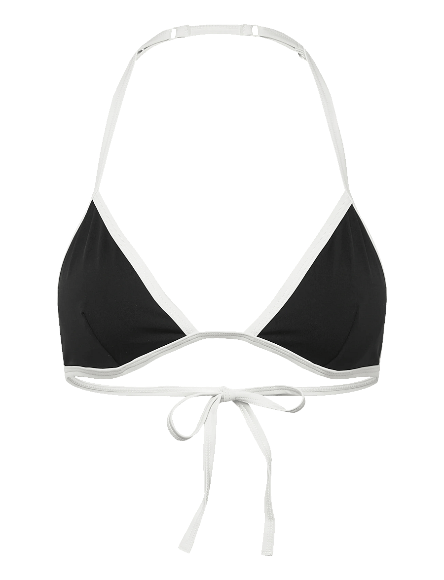 Monki - Halterneck Triangle Bikini Top - trekantsbikinier - black dark - 0