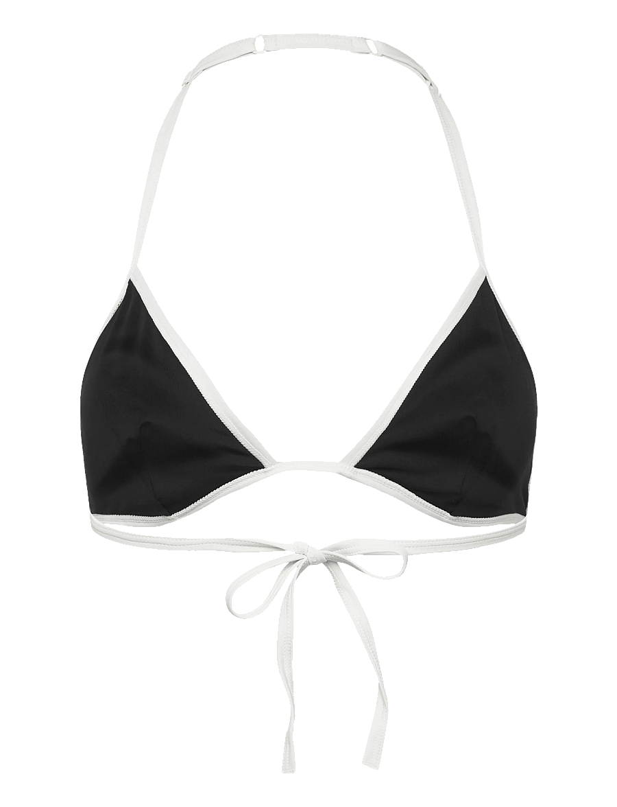 Monki - Halterneck Triangle Bikini Top - trekantsbikinier - black dark - 1
