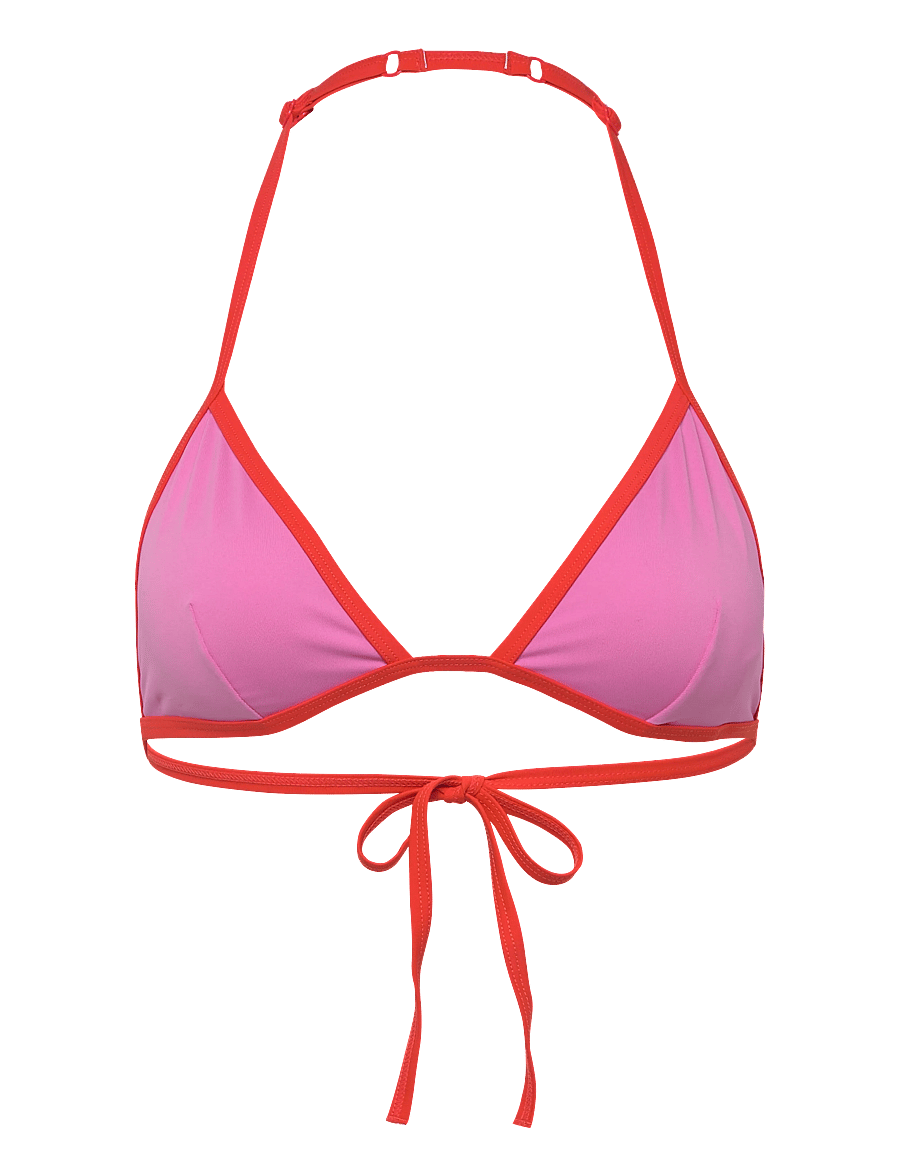 Monki - Halterneck Triangle Bikini Top - kolmnurksed bikiinid - pink medium - 0