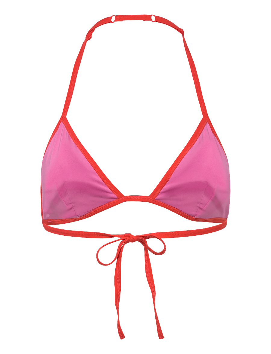 Monki - Halterneck Triangle Bikini Top - kolmnurksed bikiinid - pink medium - 1