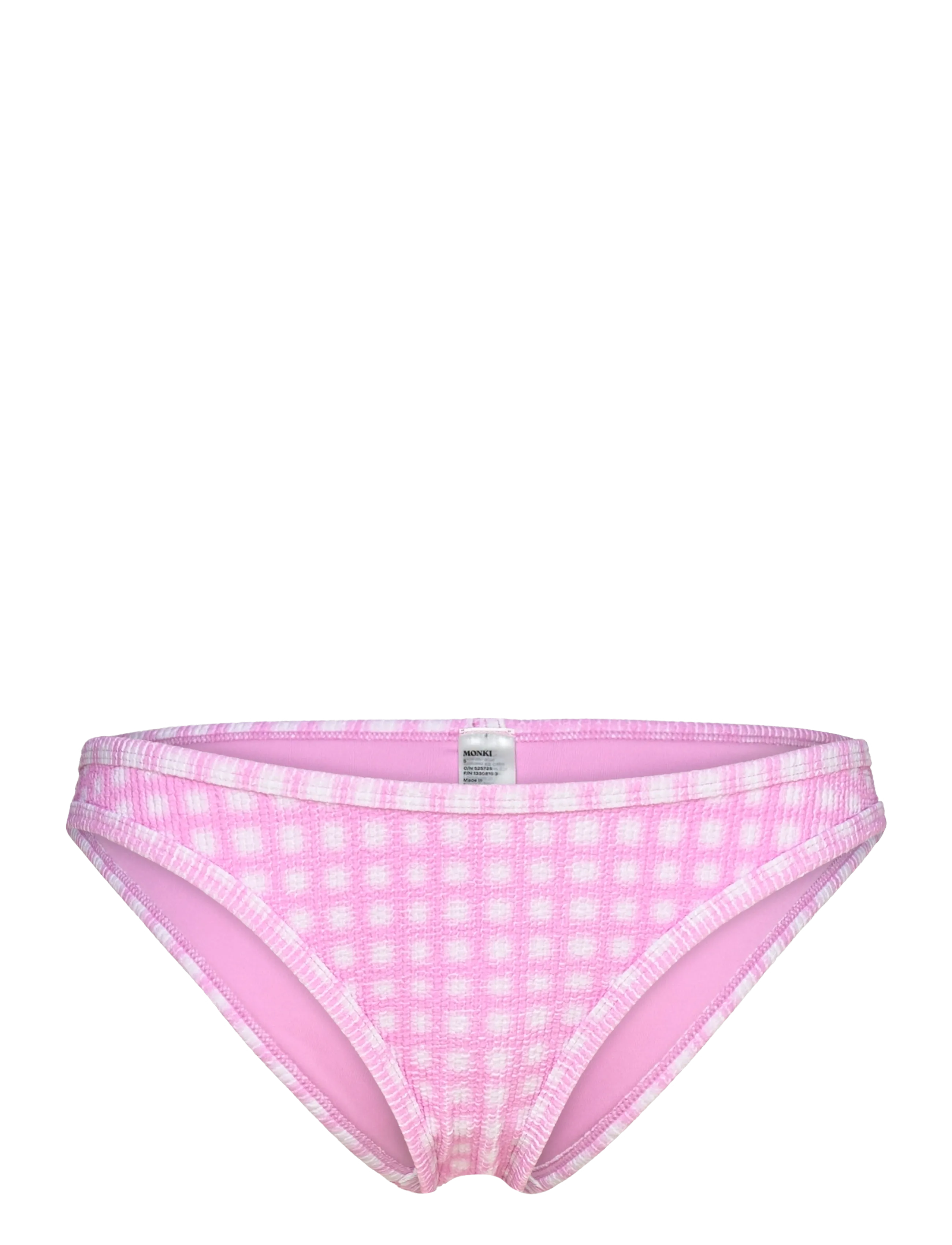 Monki High Cut Seersucker Bikini Bottom, XS, Pink, Bikiniunderdele > Bikinitrusser, Dame