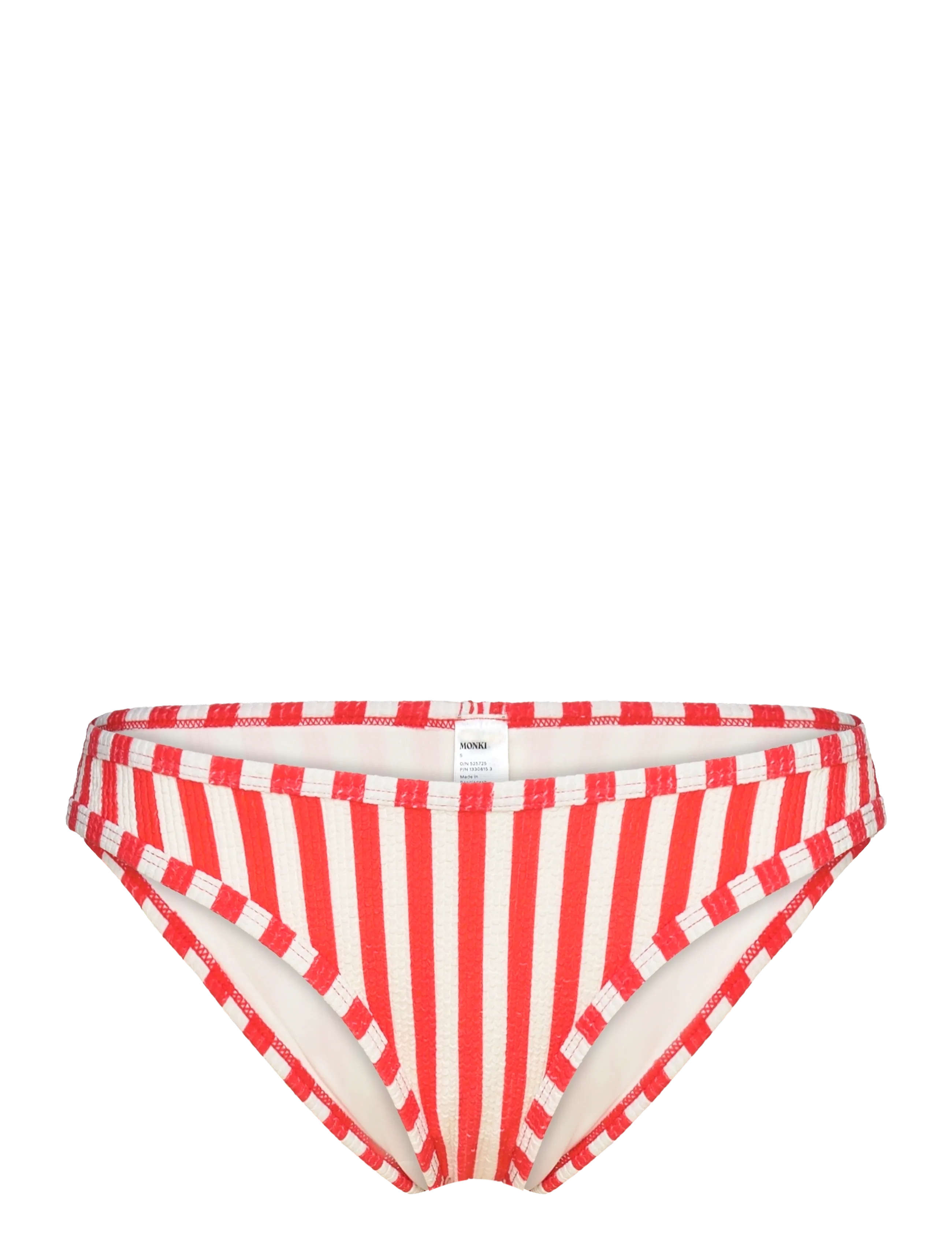 Monki High Cut Seersucker Bikini Bottom, S, Unterteile, Rot - Briefs, Frauen