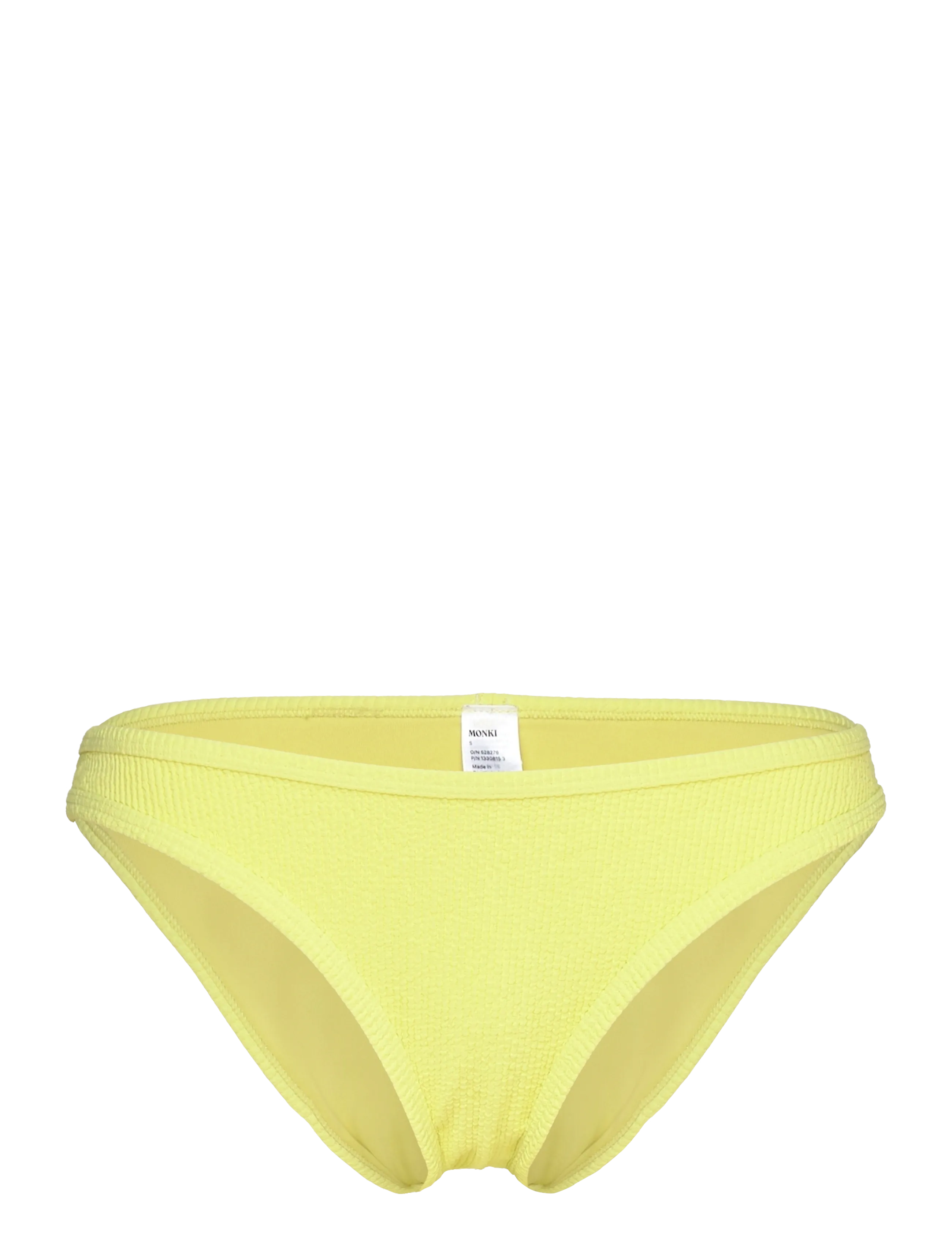 Monki High Cut Seersucker Bikini Bottom, L, Unterteile, Gelb - Briefs, Frauen