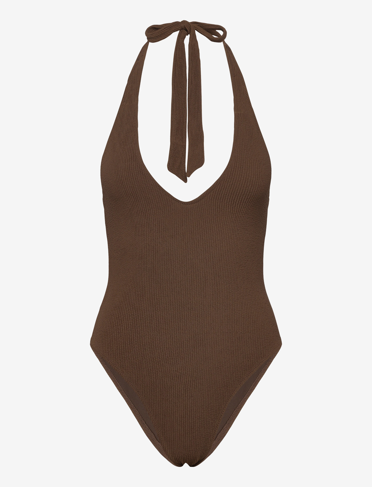 Monki - Seersucker Swimsuit - trikood - brown dark - 0