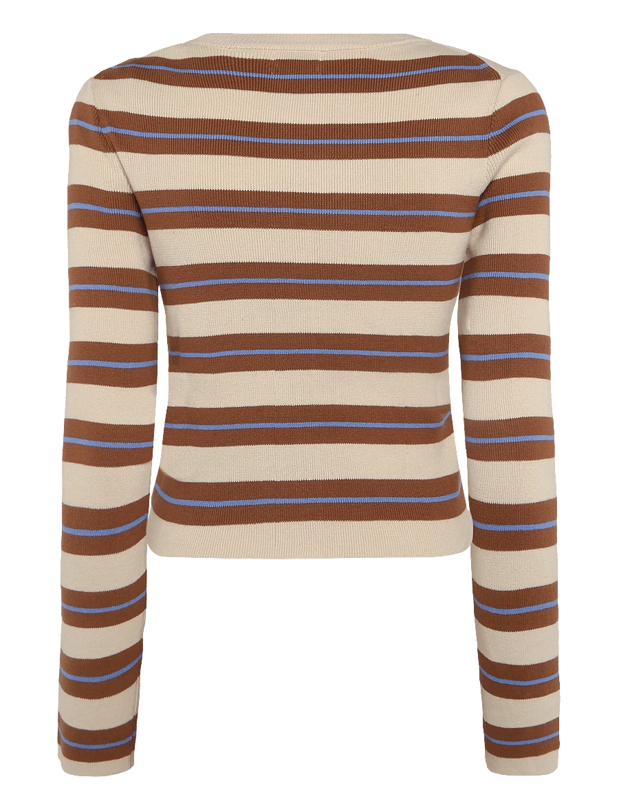 Monki - Cropped Knitted V-neck Cardigan - lühikesed topid - brown medium dusty - 1