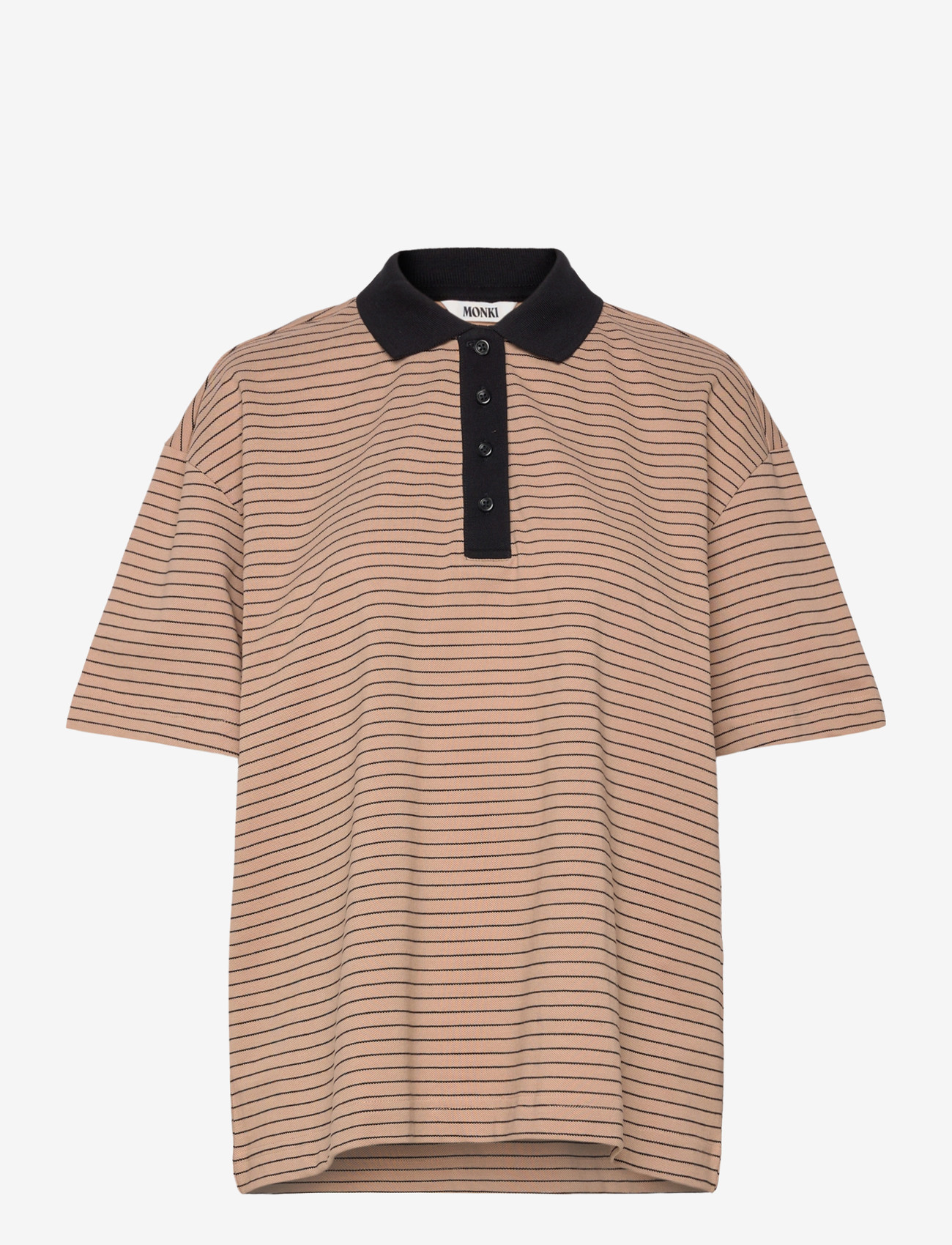 Monki - Short-sleeved polo t-shirt - pikéer - beige medium dusty - 0