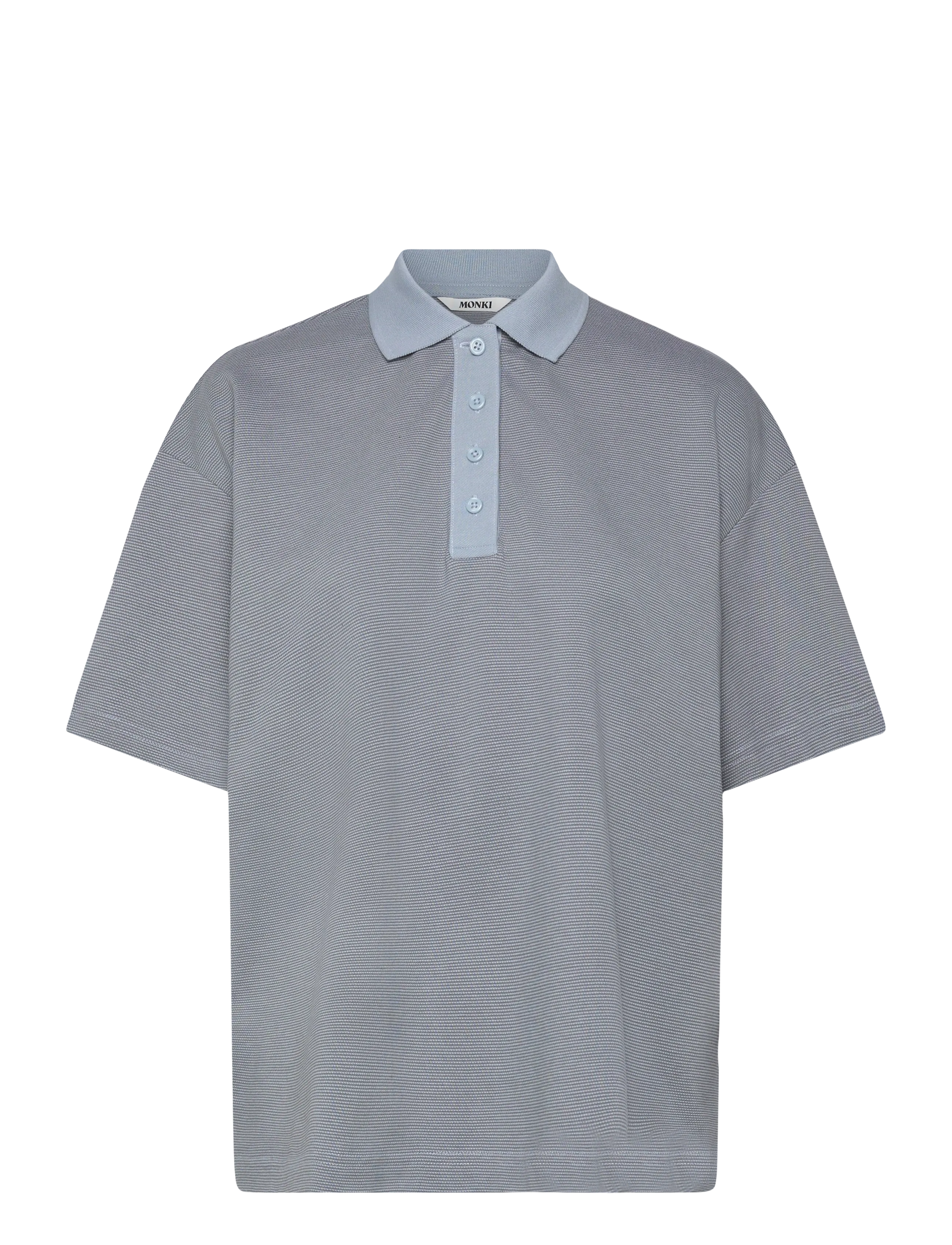 Monki Short-Sleeved Polo T-Shirt, Kvinder, Polo T-shirt, Blå, Str: M