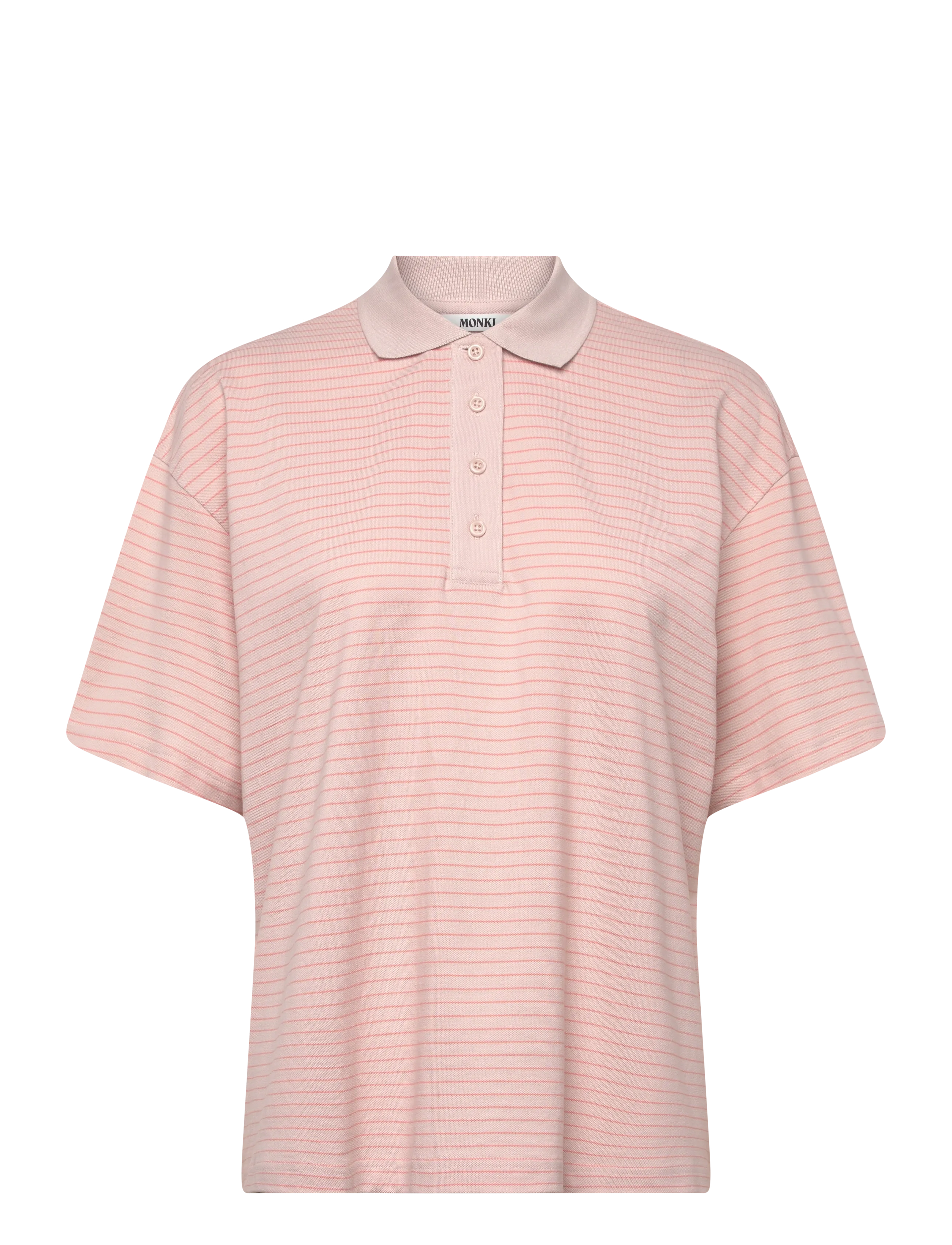 Monki Short-sleeved polo t-shirt - Monki - PINK DUSTY LIGHT / pink/rose