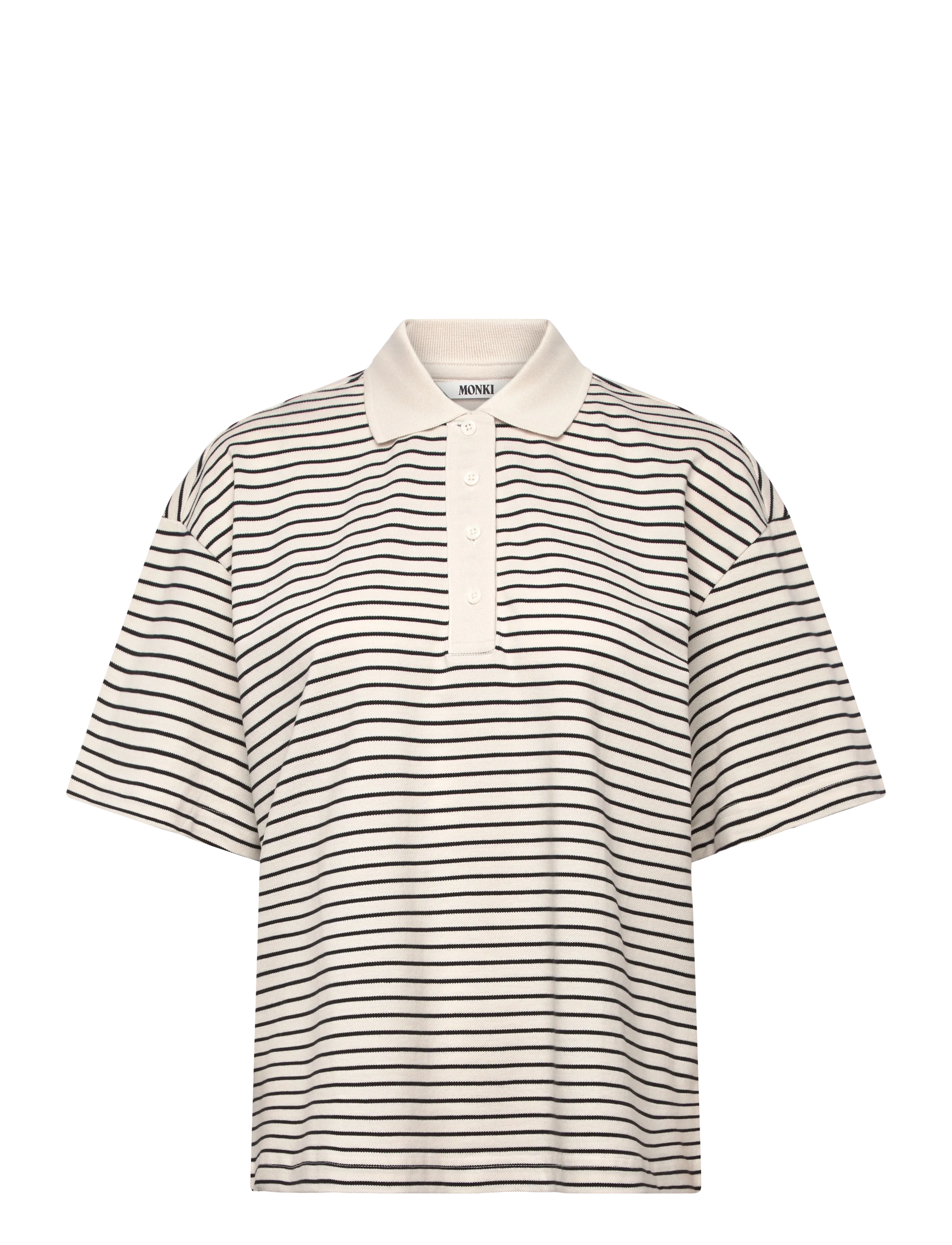 Monki Short-Sleeved Polo T-Shirt, Kvinder, Polo T-shirt, Hvid, Str: L