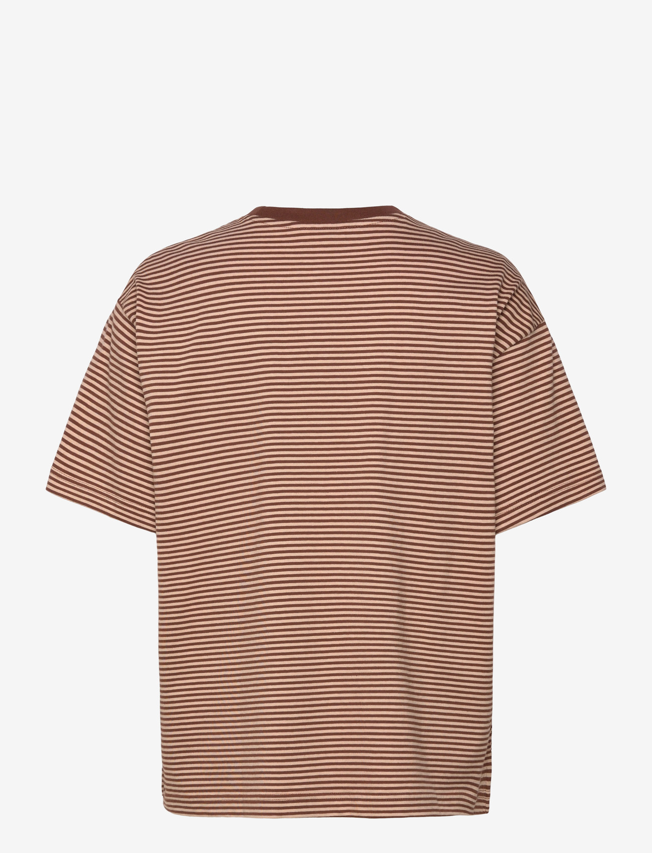 Monki - Short-Sleeved Cotton T-shirt - t-shirts - brown dark - 1