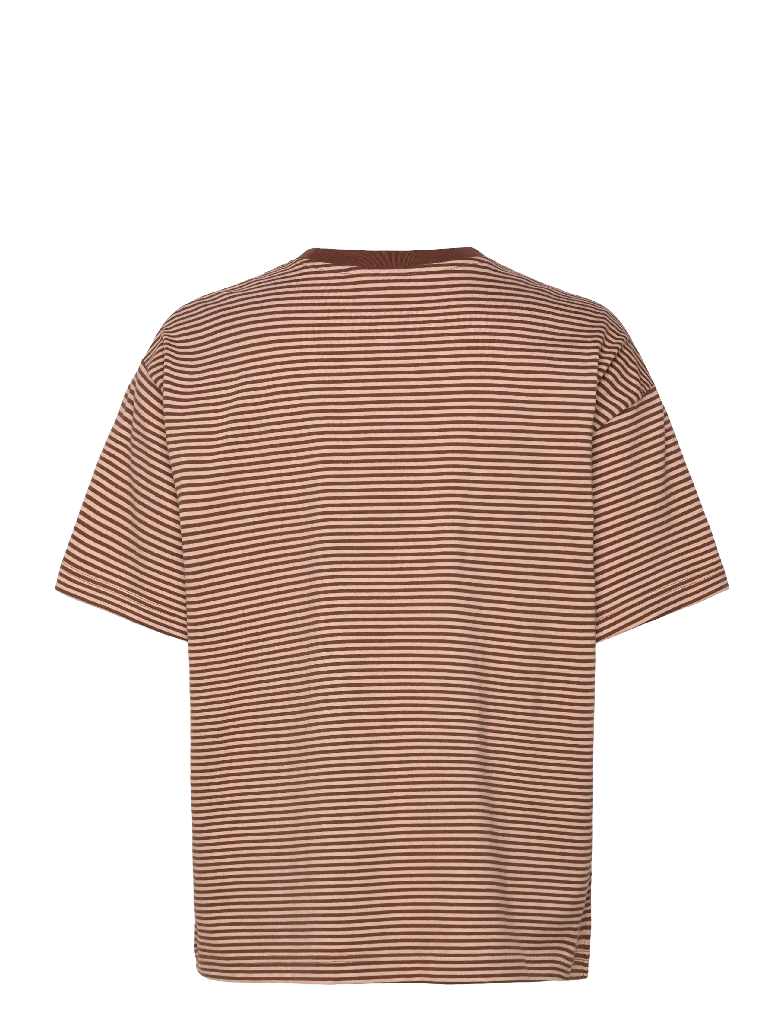 Monki - Short-Sleeved Cotton T-shirt - t-shirts - brown dark - 1