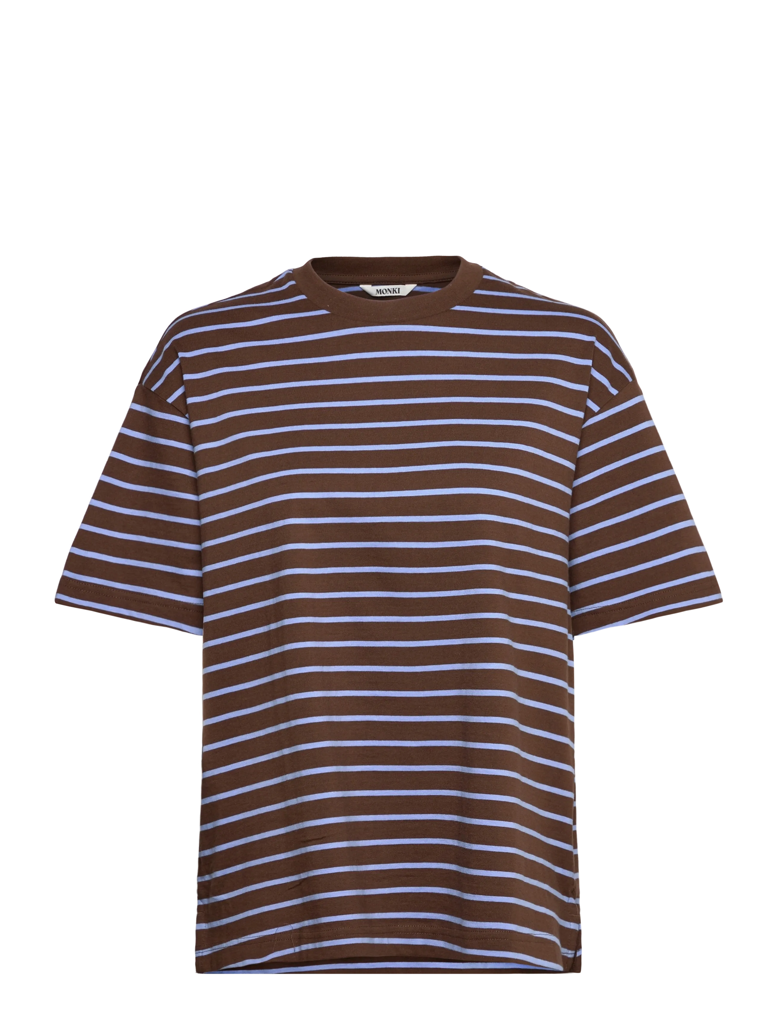 Short-Sleeved Cotton T-shirt - BROWN DARK