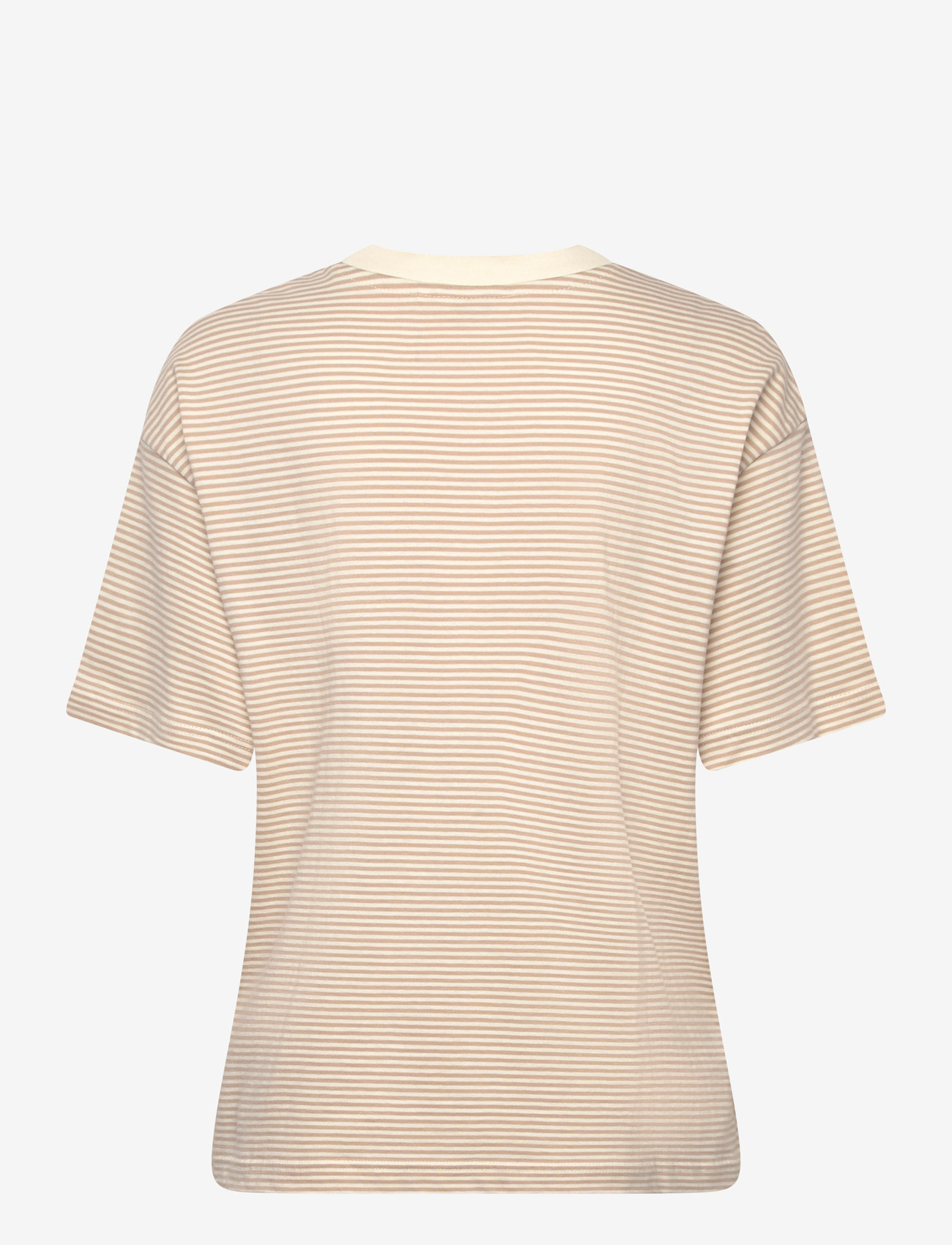 Monki - Short-Sleeved Cotton T-shirt - t-shirts - yellow dusty light - 1