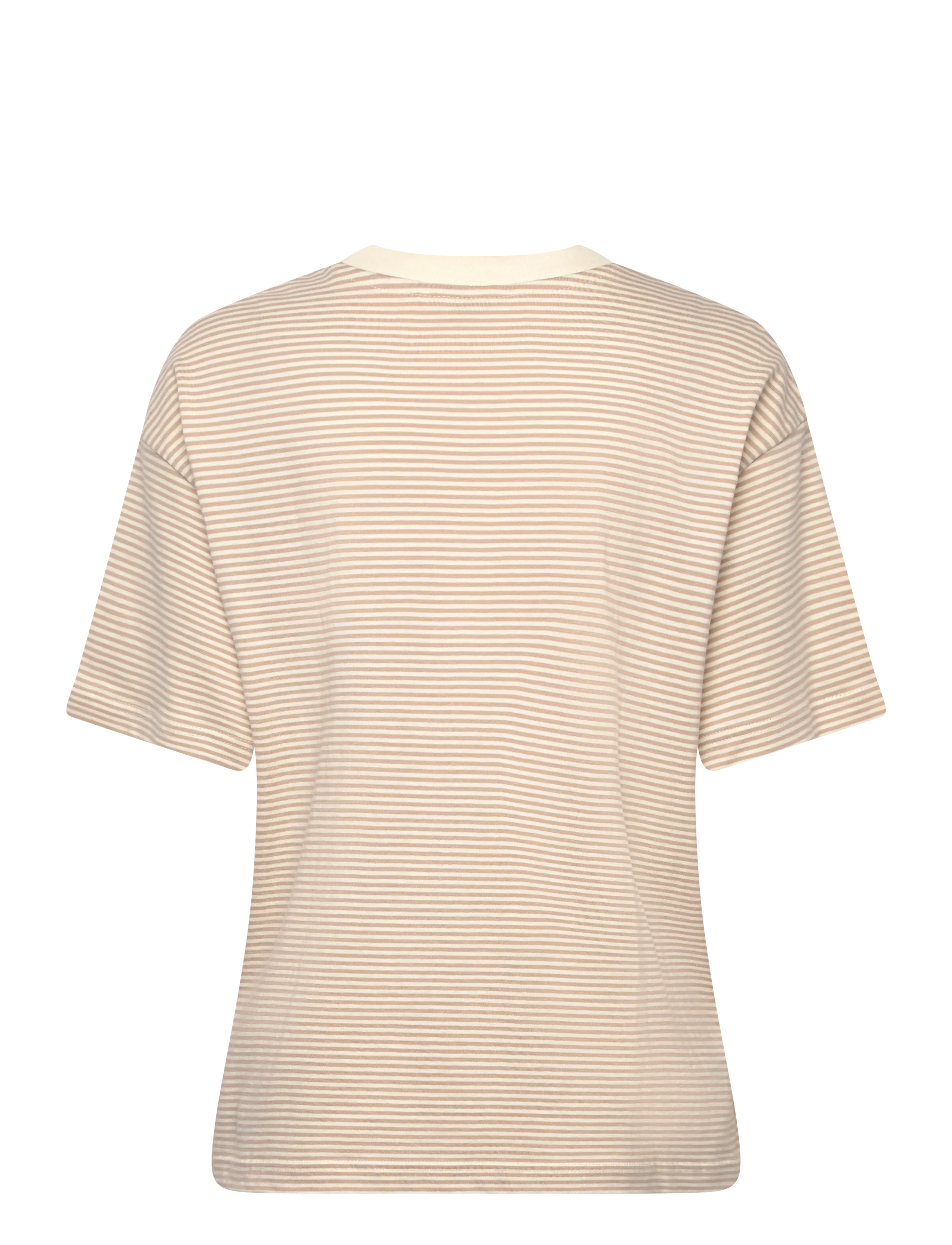Monki - Short-Sleeved Cotton T-shirt - t-shirts - yellow dusty light - 1