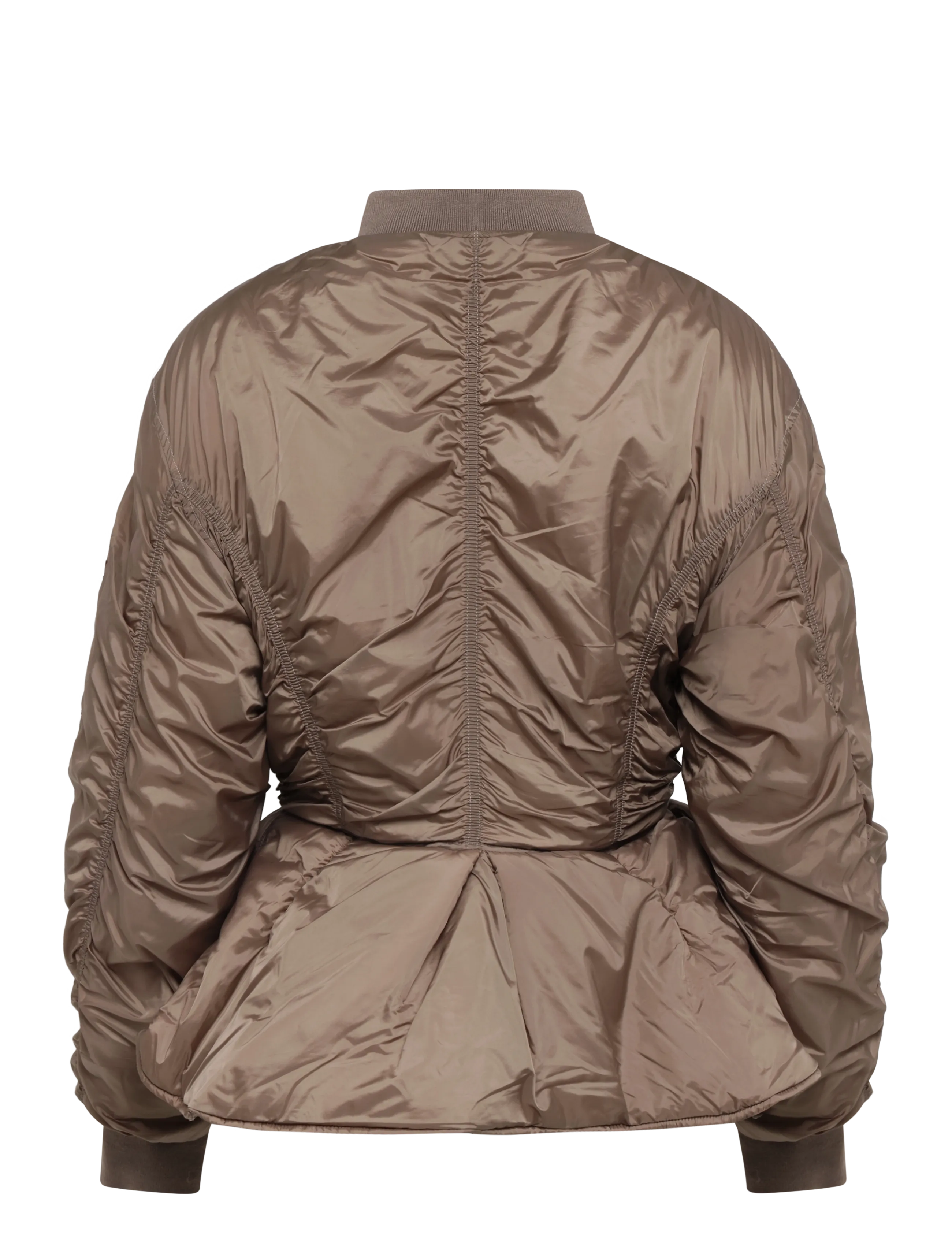 Monki - Slim Ruched Peplum Bomber Jacket - light jackets - mole medium dusty - 1